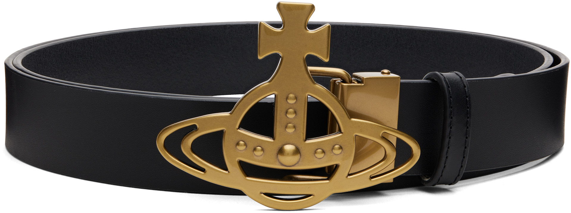 小物 Vivienne Westwood leather orb studs belt Vivienne Westwood: Black Orb Buckle Belt | SSENSE