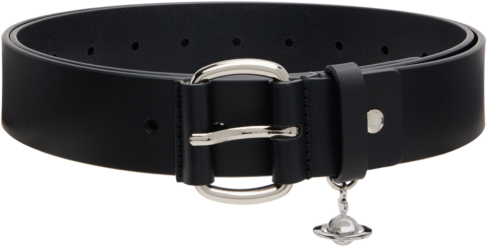 Vivienne Westwood: Black Wide Alex Charm Belt | SSENSE Netherlands
