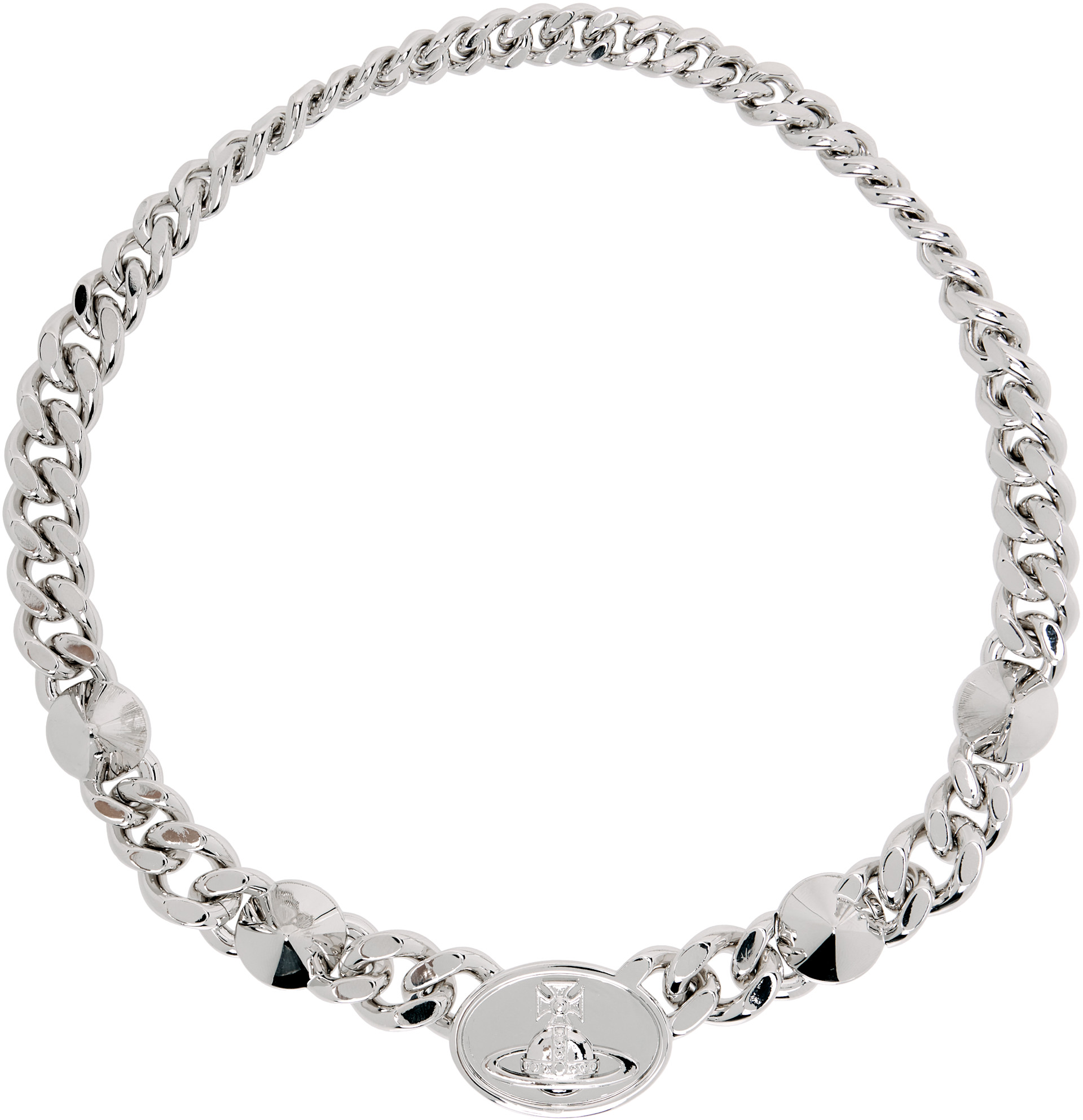 Vivienne Westwood シルバーチェーンネックレス Vivienne Westwood: Chester Large Necklace | SSENSE