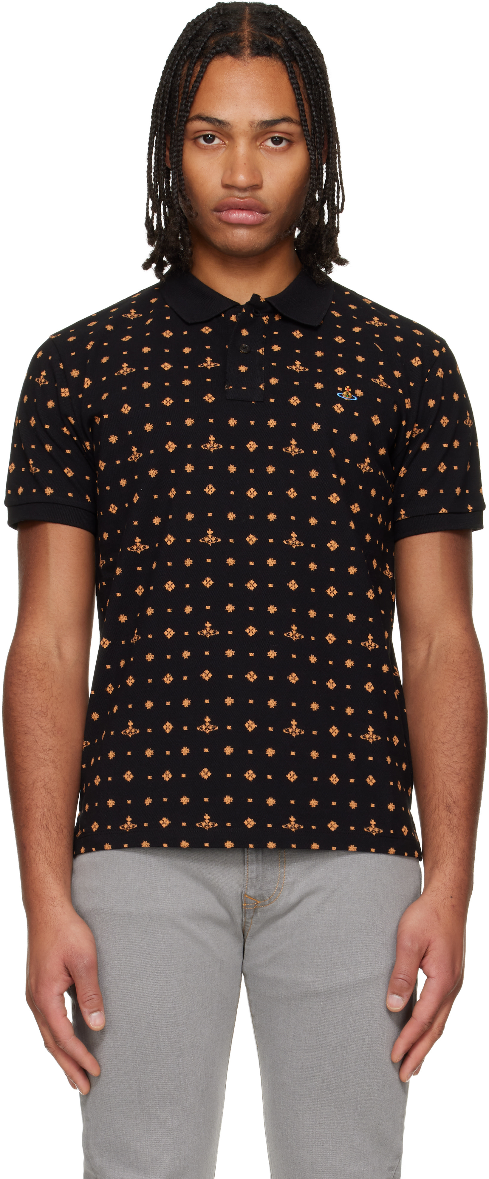 Vivienne Westwood ブラック ポロシャツ S Vivienne Westwood（ヴィヴィアンウエストウッド） ポロシャツ
