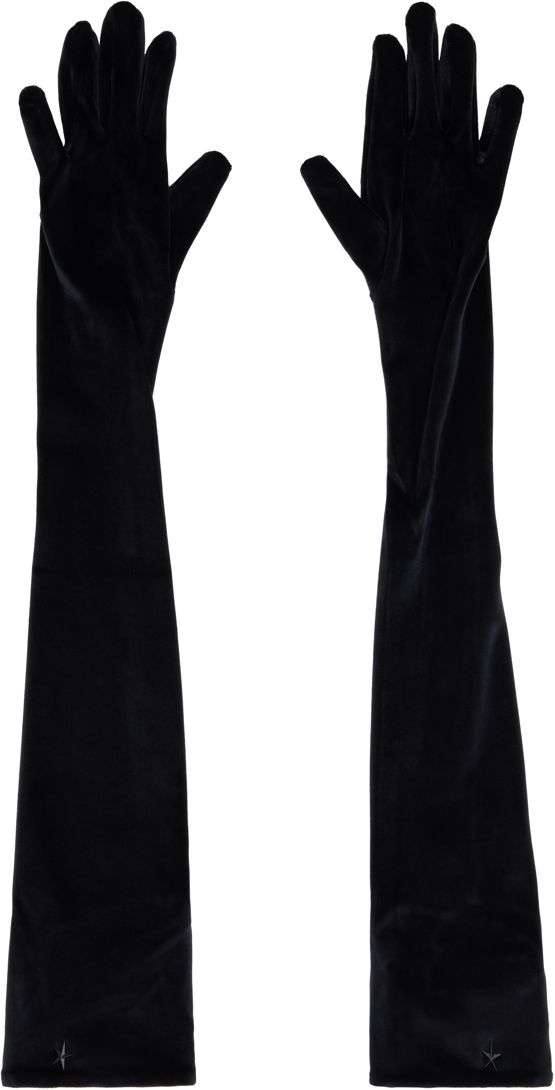 Mugler: Black Velour Gloves | SSENSE