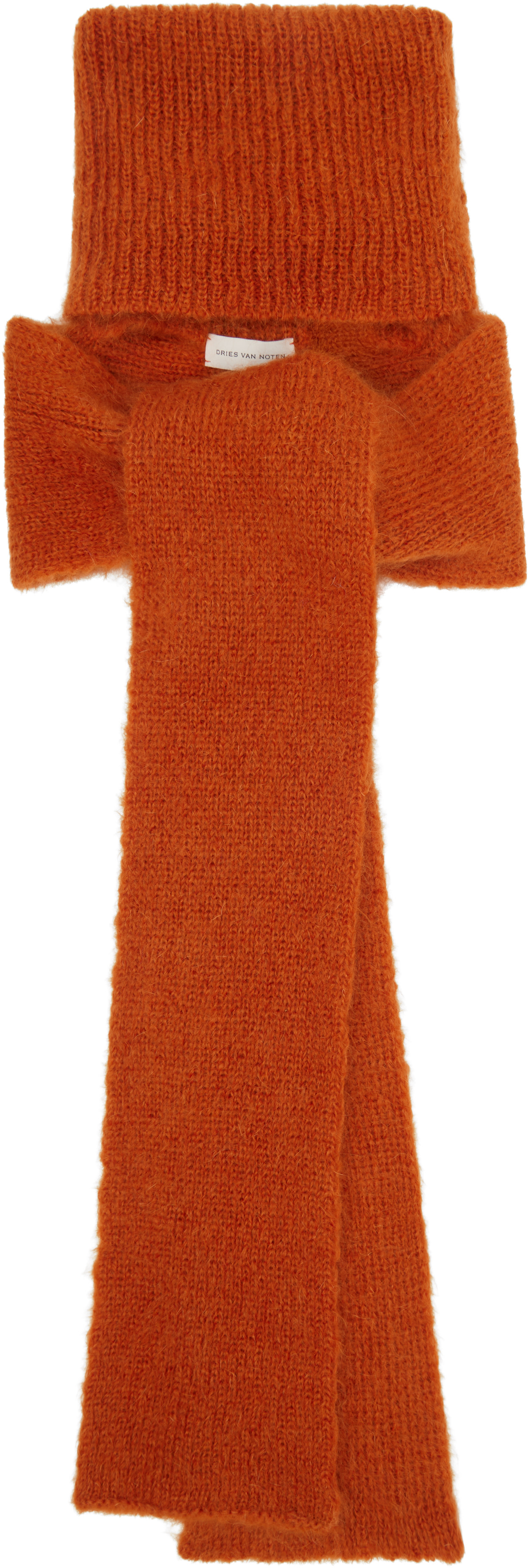 Dries van noten マフラー Dries Van Noten: Orange Techno Scarf | SSENSE