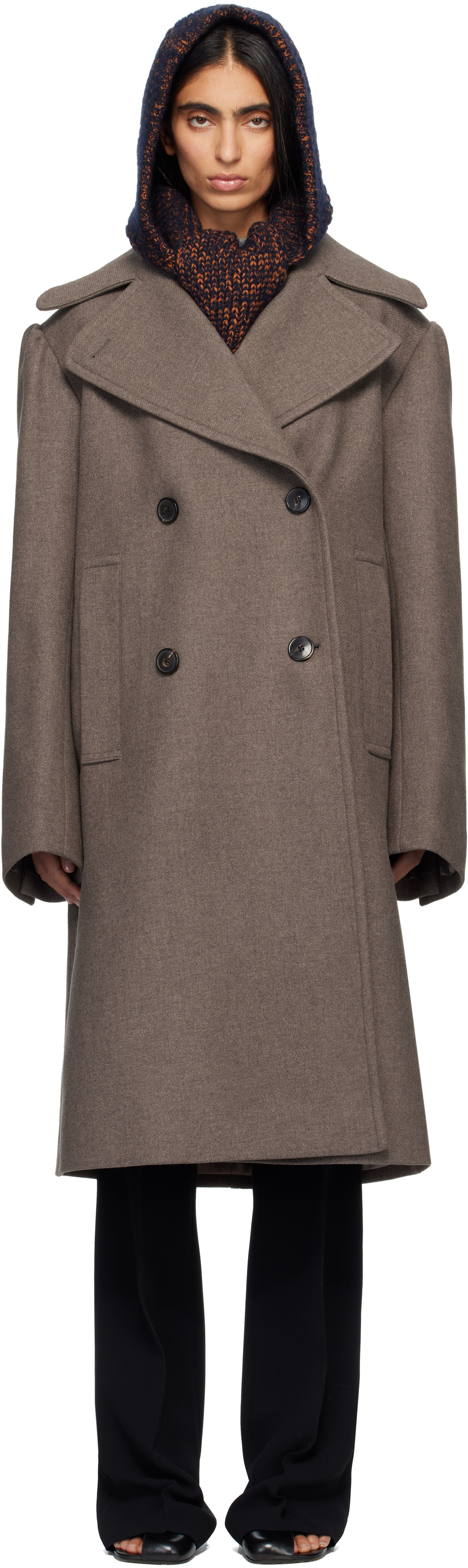 ジャケット・アウター DRIES VAN NOTEN Double-breasted coat Dries Van Noten: Taupe Double-Breasted Coat | SSENSE Australia
