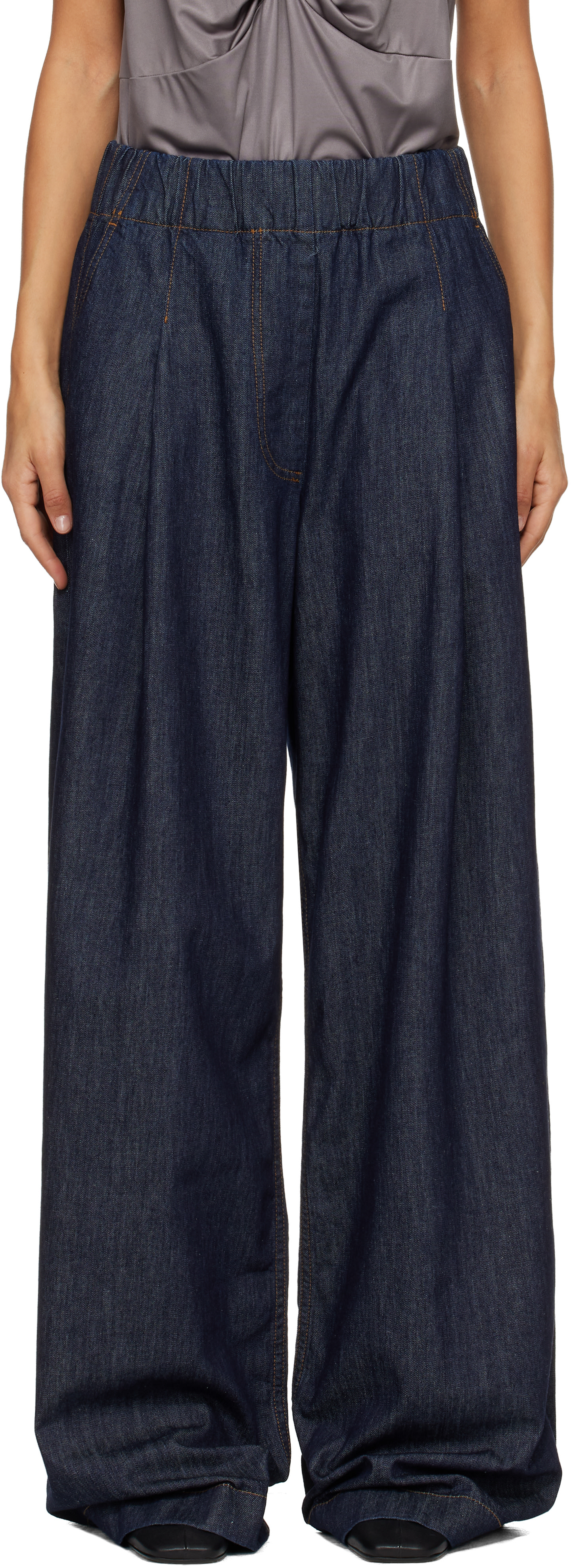 【希少】dris van noten wide denim サイズ42 濃紺 DRIES VAN NOTEN Pleated denim wide-leg pants | NET-A-PORTER