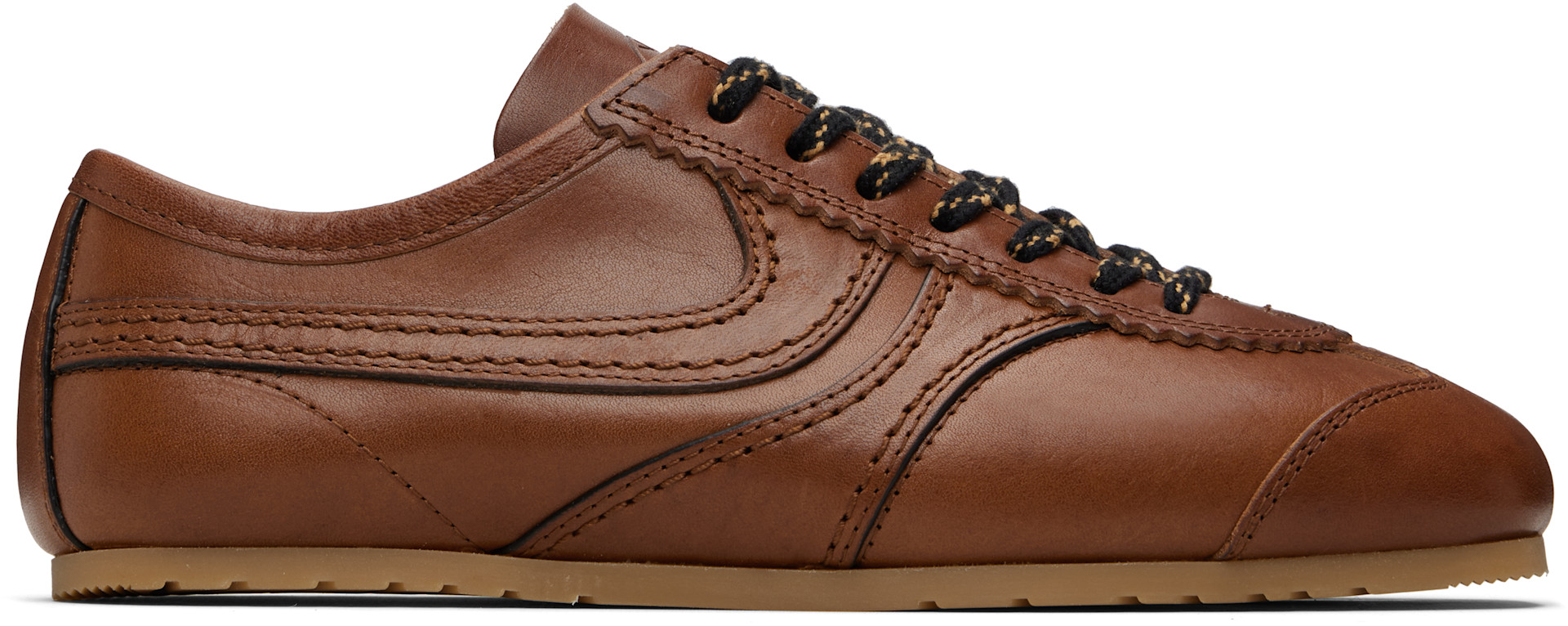 Dries Van Noten: Brown Leather Sneakers | SSENSE