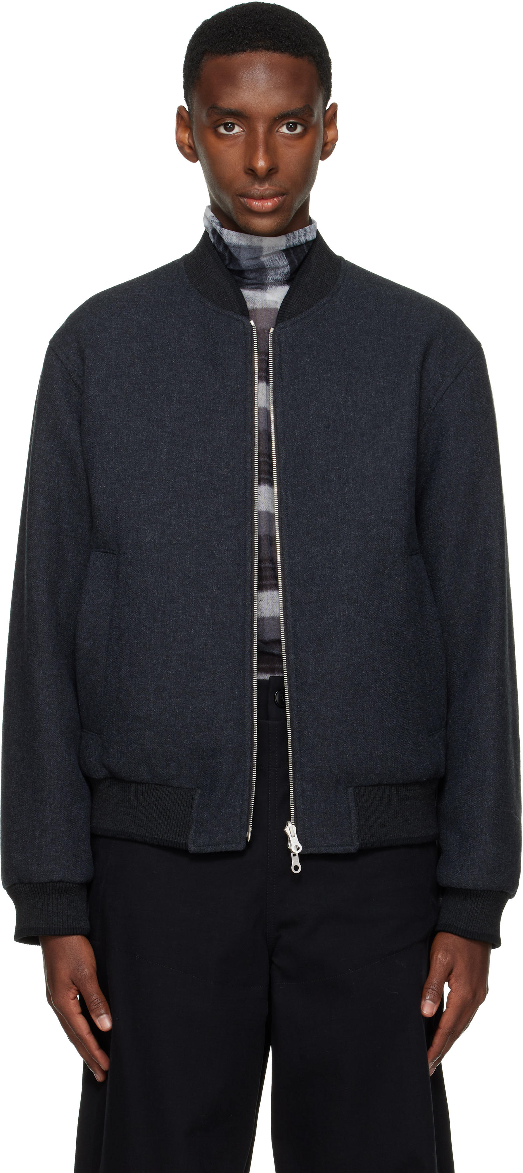 新品 DriesVanNoten リバーシブルボンバー M Dries Van Noten: グレー リバーシブル ボンバージャケット | SSENSE 日本