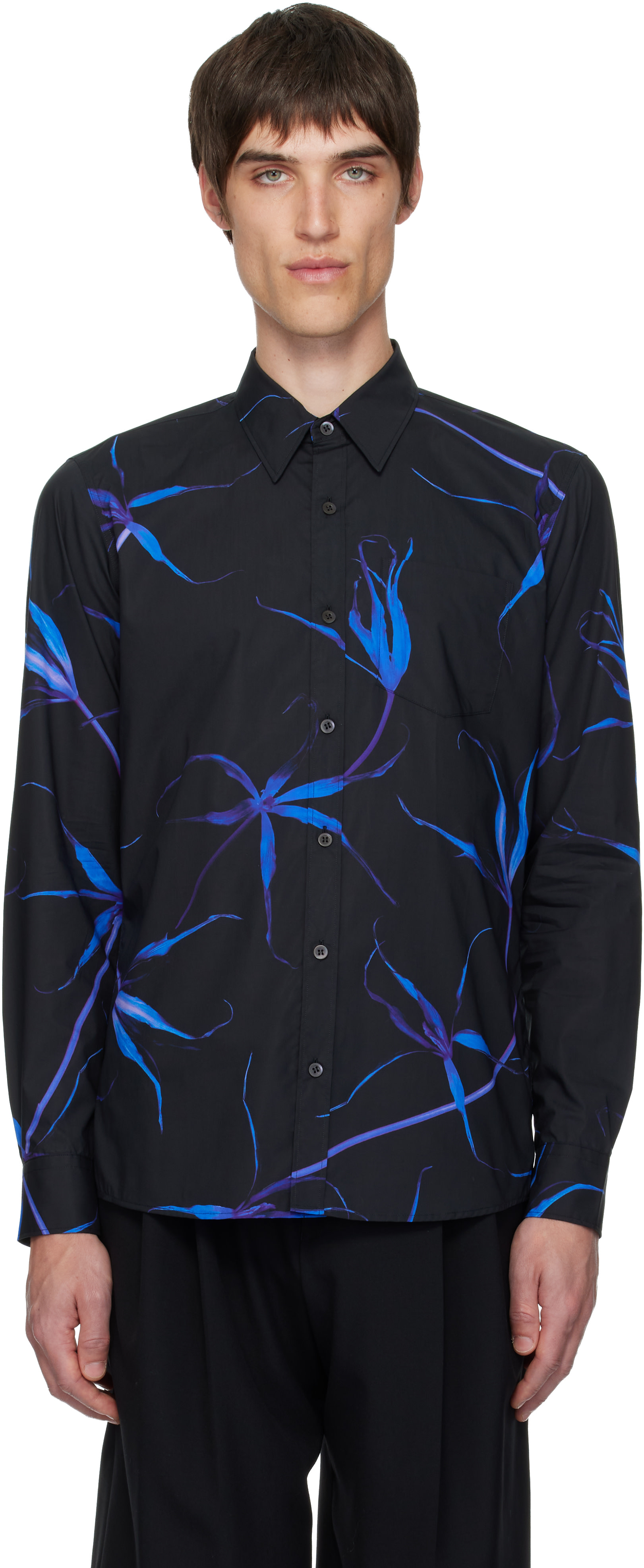 Dries Van Noten: Black Cotton Shirt | SSENSE