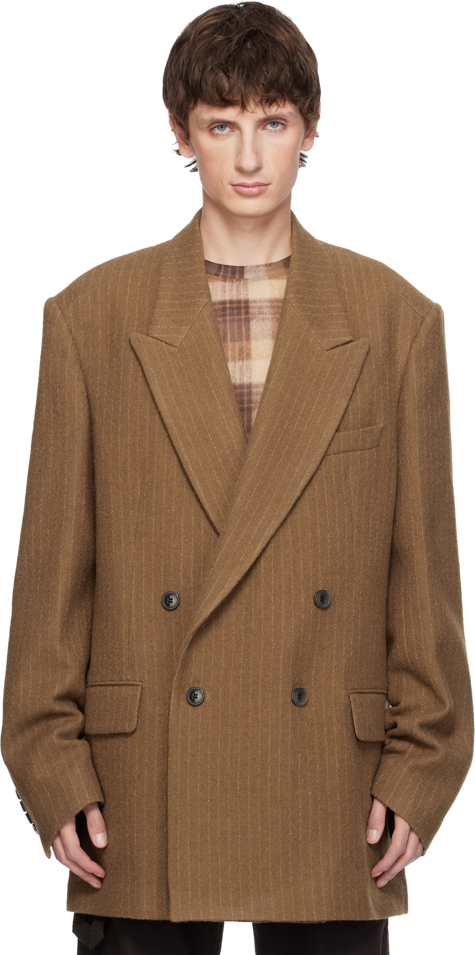 ぽ*ず様 DRIES VAN NOTEN ブラウン テーラードジャケット 48 DRIES VAN NOTEN（テーラードジャケット）のフリマアイテム一覧