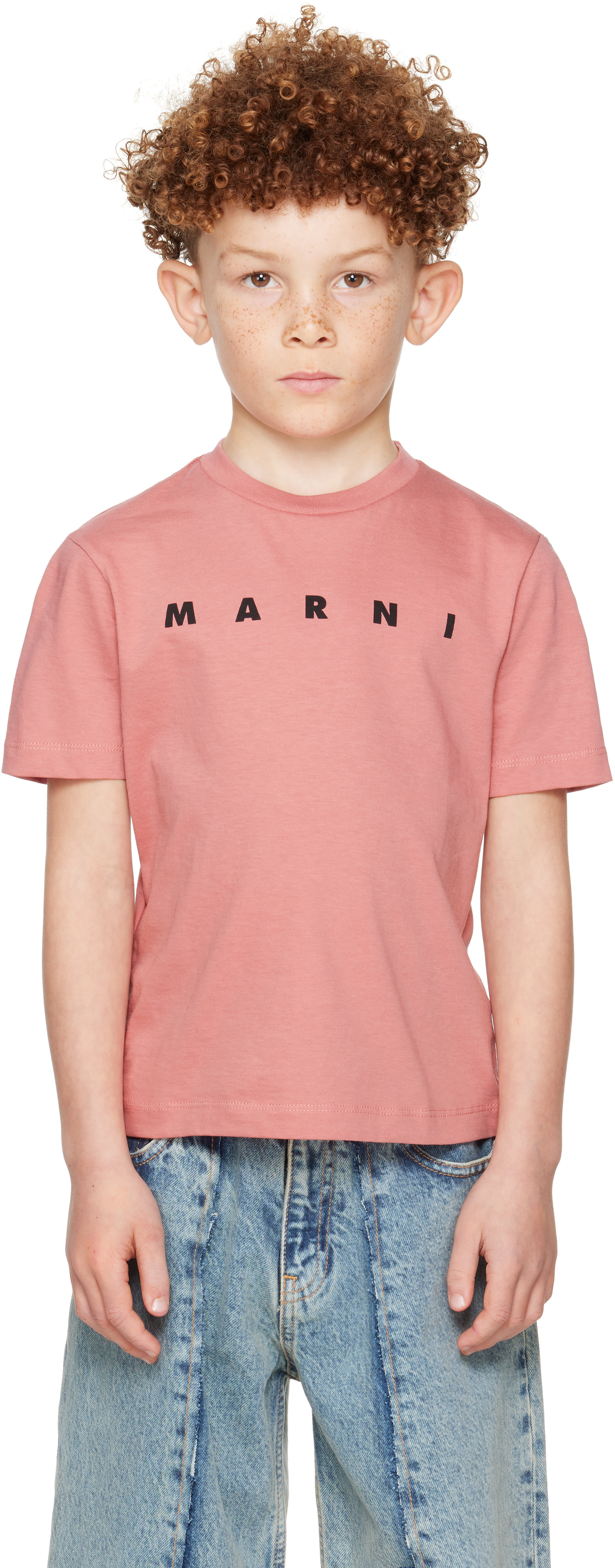 Marni: キッズ｜ピンク ロゴプリント Tシャツ | SSENSE 日本