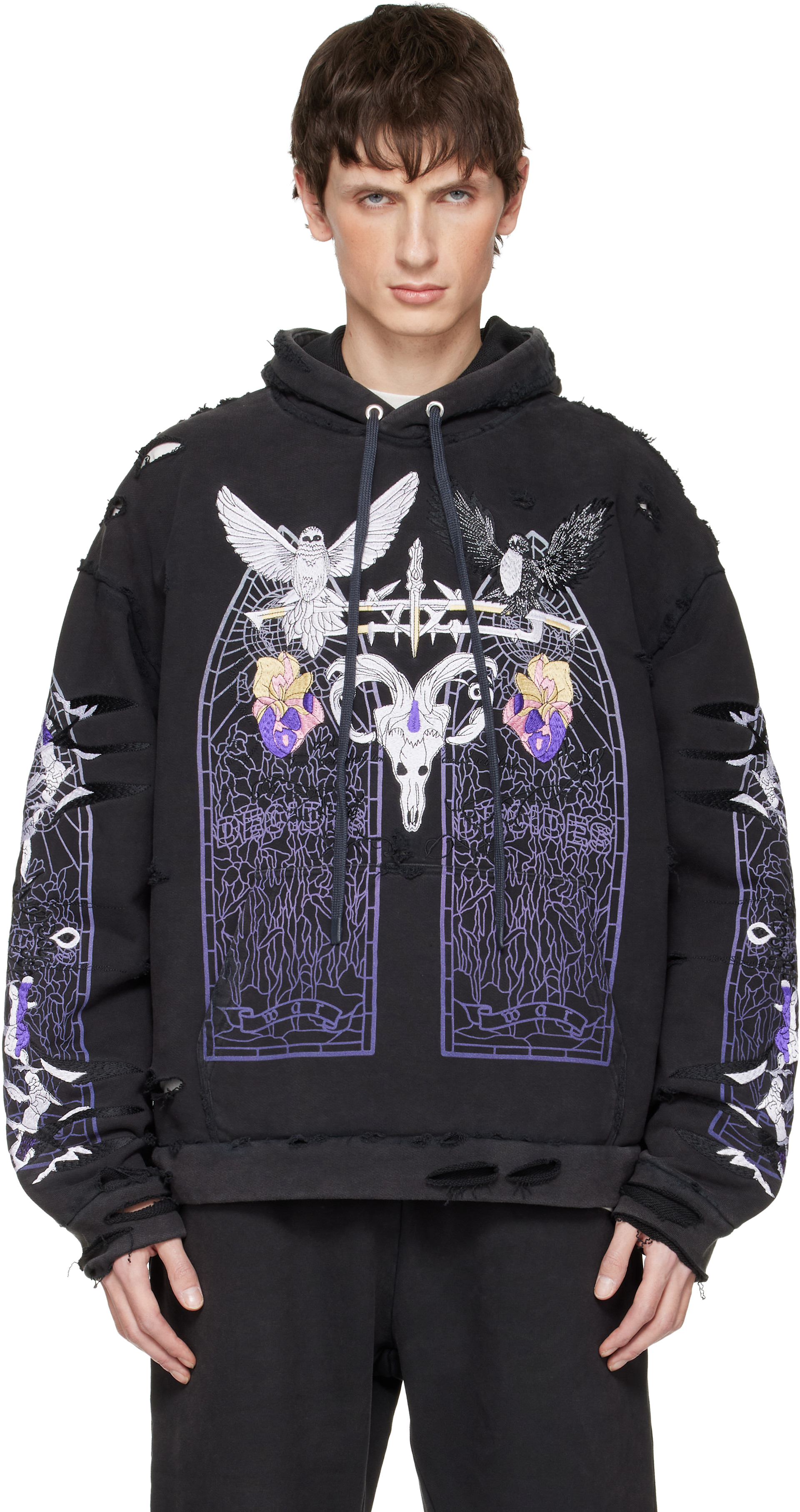 Who Decides War: Black Eptiome Hoodie | SSENSE Who Decides War: Black Eptiome Hoodie | SSENSE