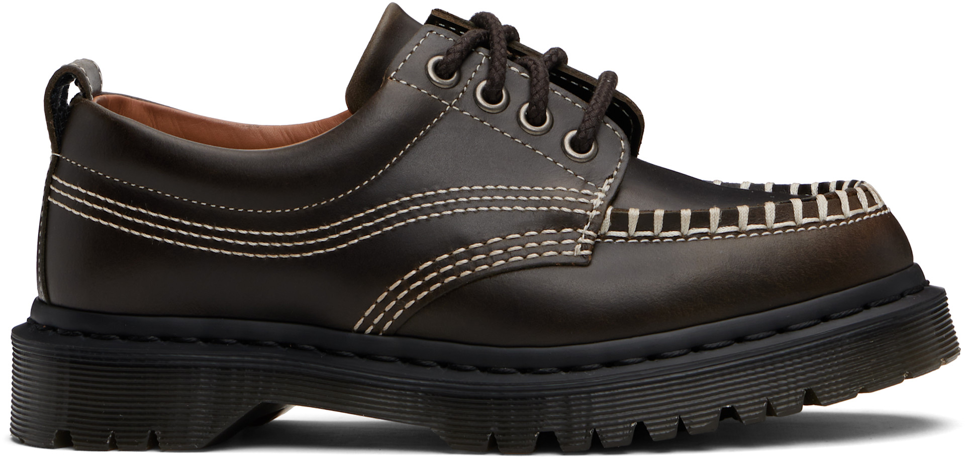 Dr. Martens: Khaki Lowell Derbys | SSENSE