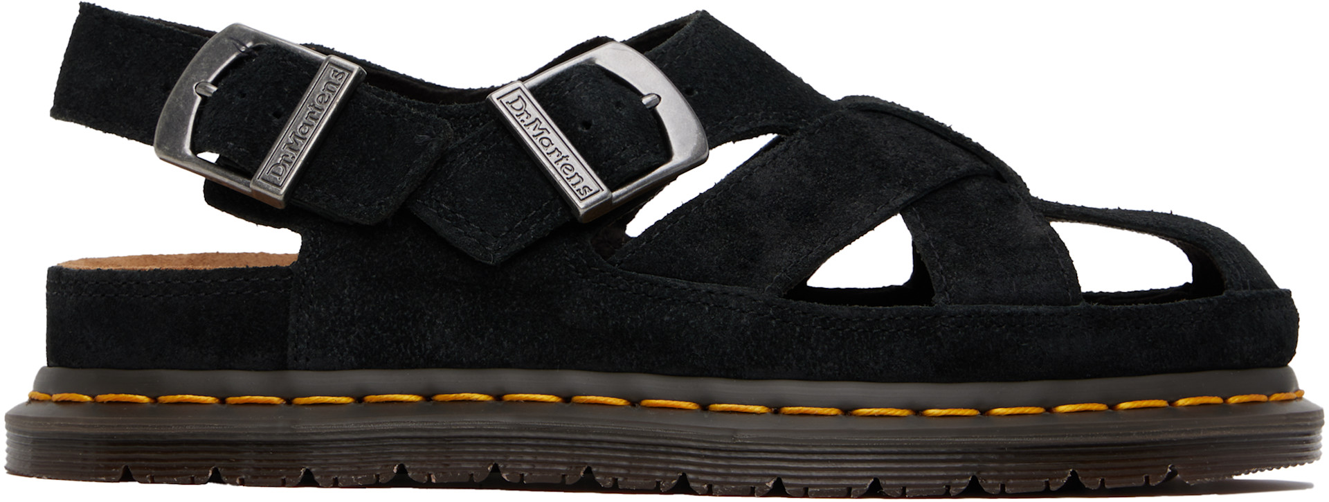 Dr. Martens SoftWair ブラックシューズ　スエードサンダル？ Dr. Martens: ブラック Archive スエード フィッシャーマン サンダル