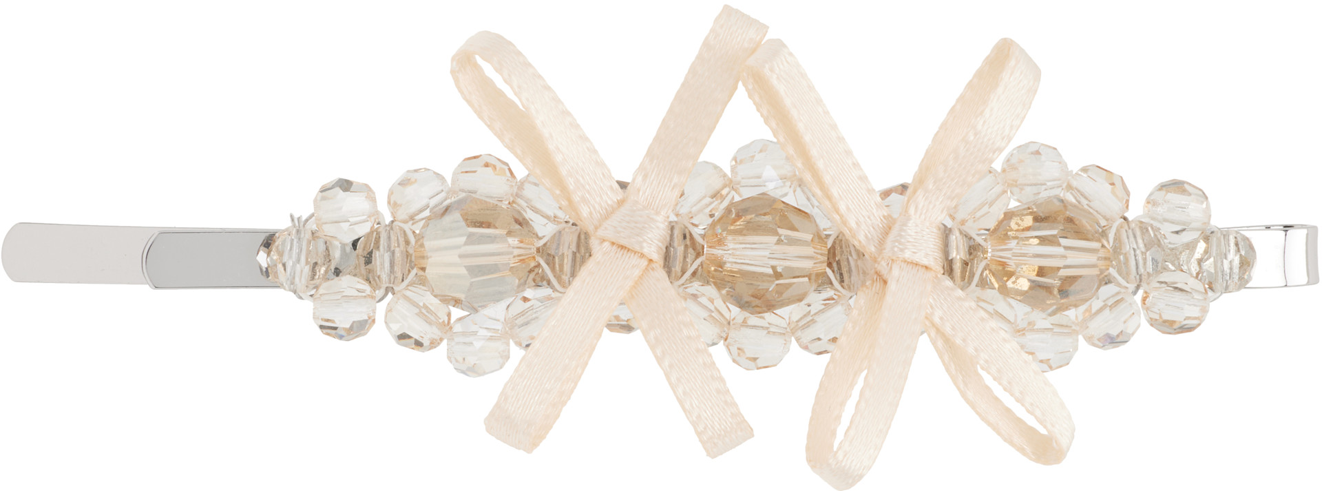 Simone Rocha ヘアクリップ Beige Petite Bow Detail Flower Hair Clip by Simone Rocha on Sale