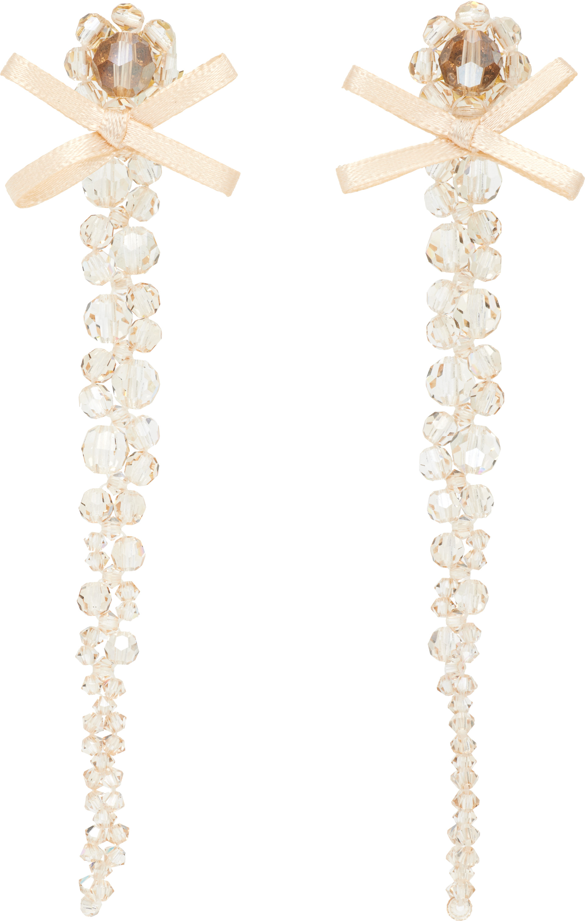 Simone Rocha: Petite Bow Drip Crystal Earrings | SSENSE