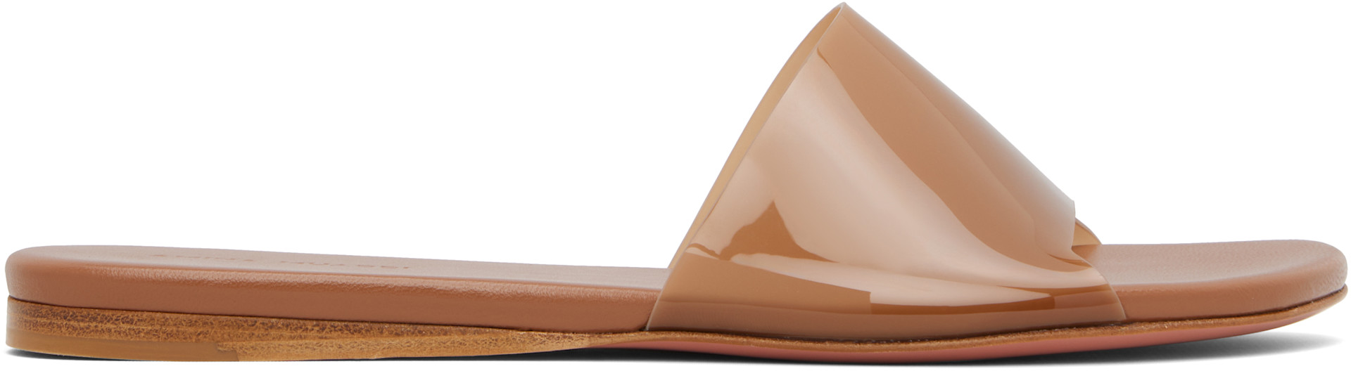 Amina Muaddi: Brown Bianca Sandals | SSENSE