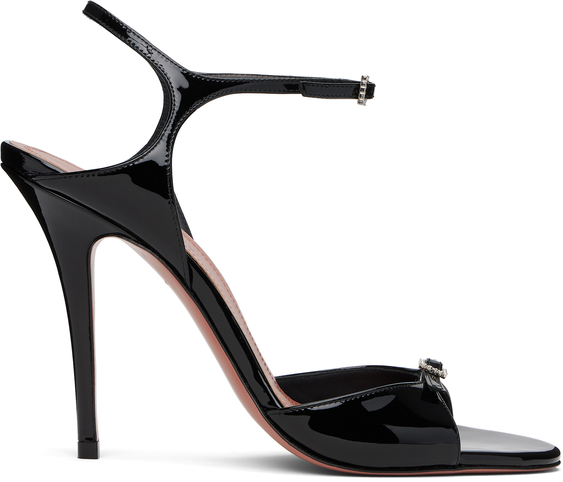 Amina Muaddi: Black Adut Heeled Sandals | SSENSE
