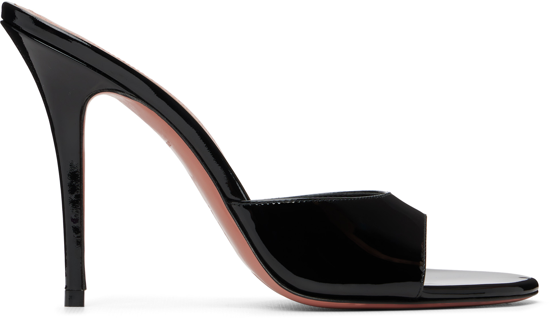 Amina Muaddi: Black Elodie Slipper 105 Heeled Sandals | SSENSE