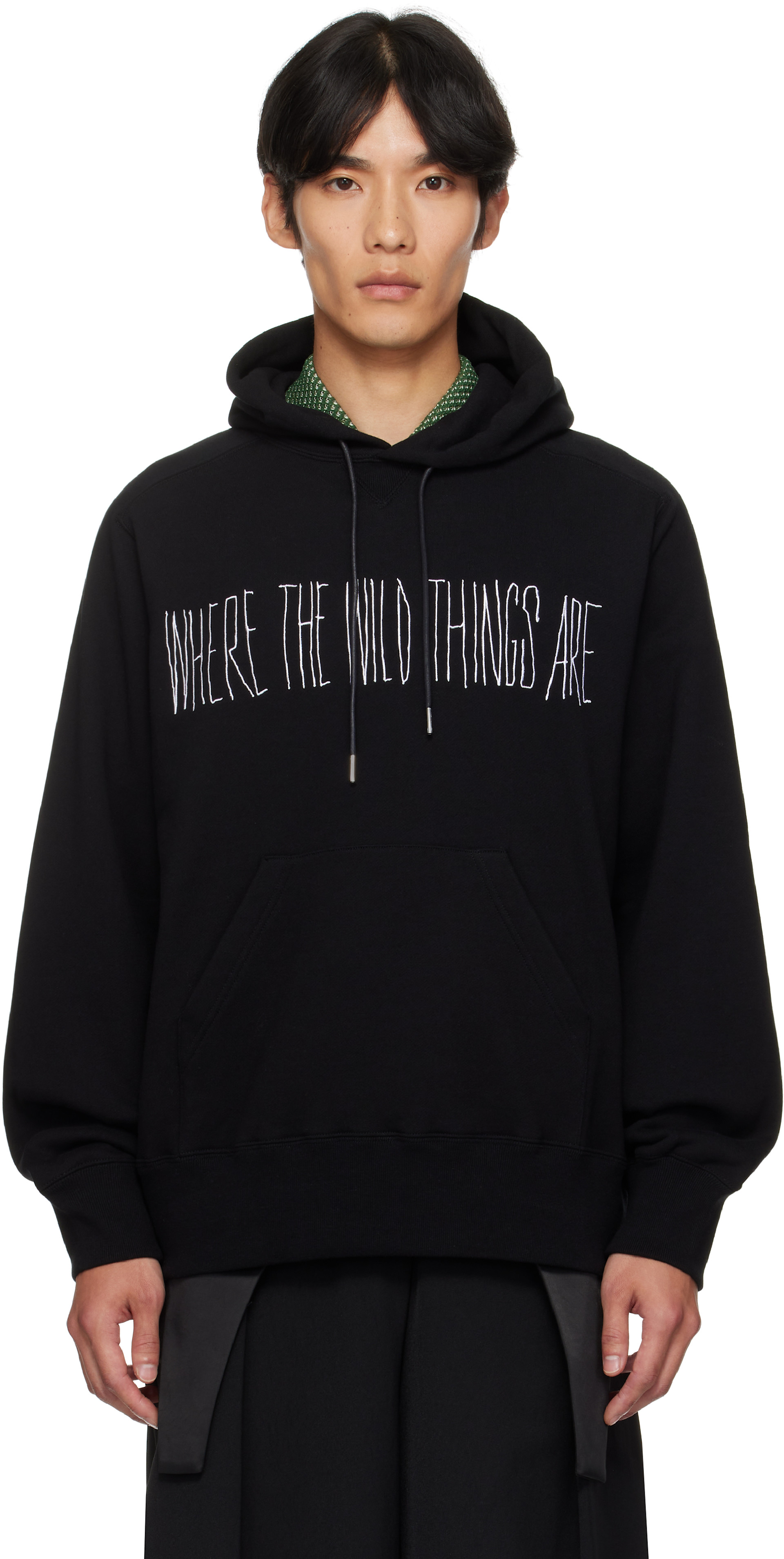 sacai / サカイ | 2025AW | WHERE THE WILD THINGS ARE Hoodie / 両面プリント スウェット フーディ | 1 | ブラック | レディース sacai: Black 'Where The Wild Things Are' Cotton Hoodie | SSENSE