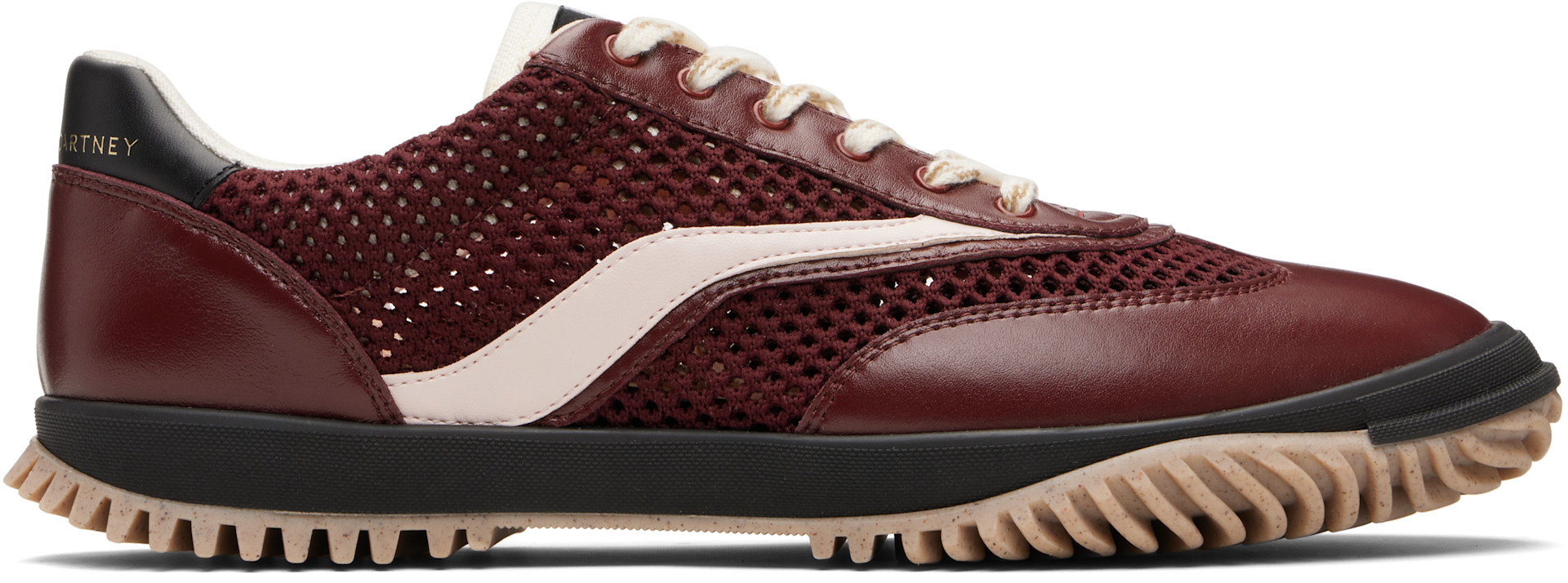 Stella McCartney: Burgundy S-Wave Sport Mesh Paneled Sneakers | SSENSE