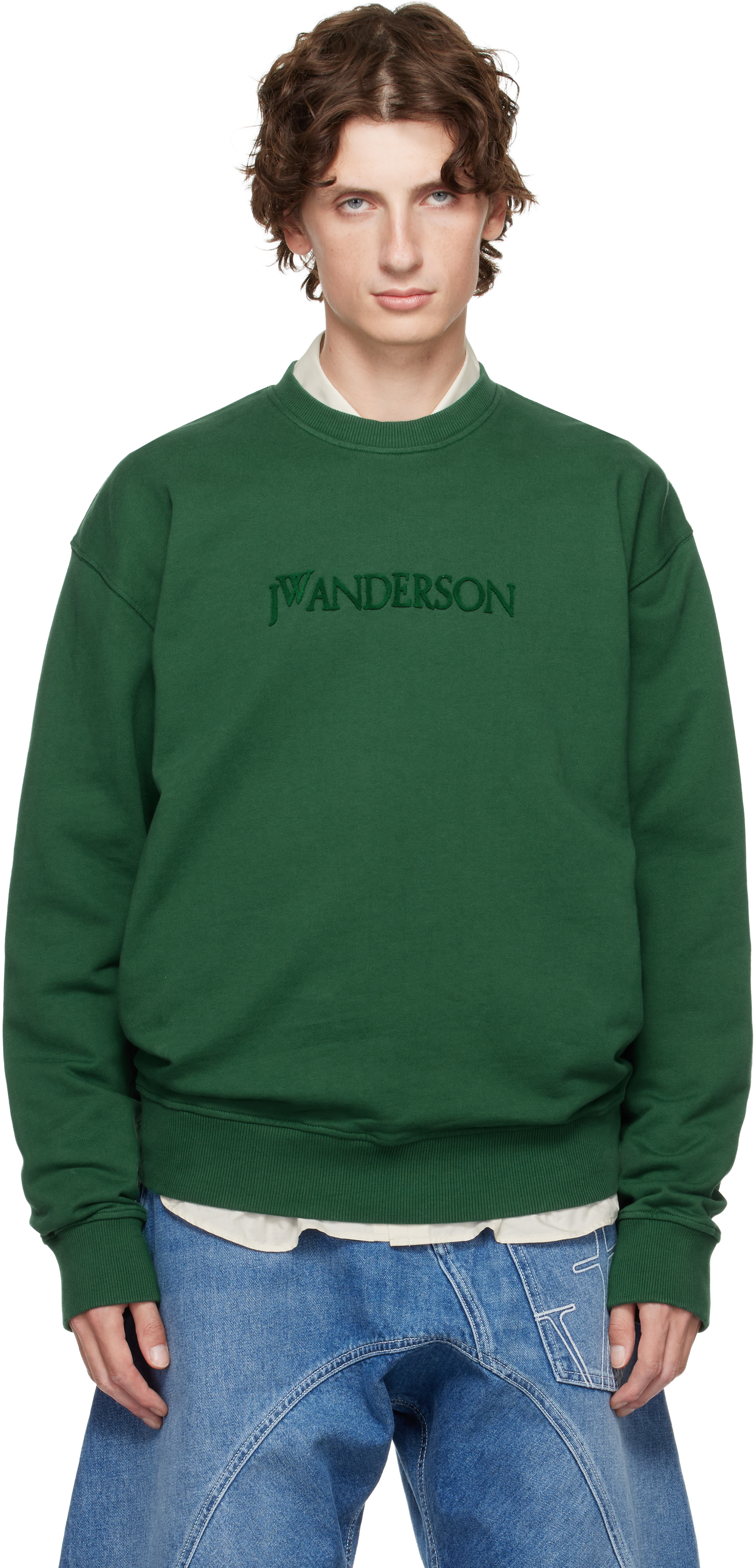 【美品】J.W Anderson ロゴ スエット Sサイズ JW Anderson（ジェイダブリューアンダーソン）スウェット 白 サイズ:XS