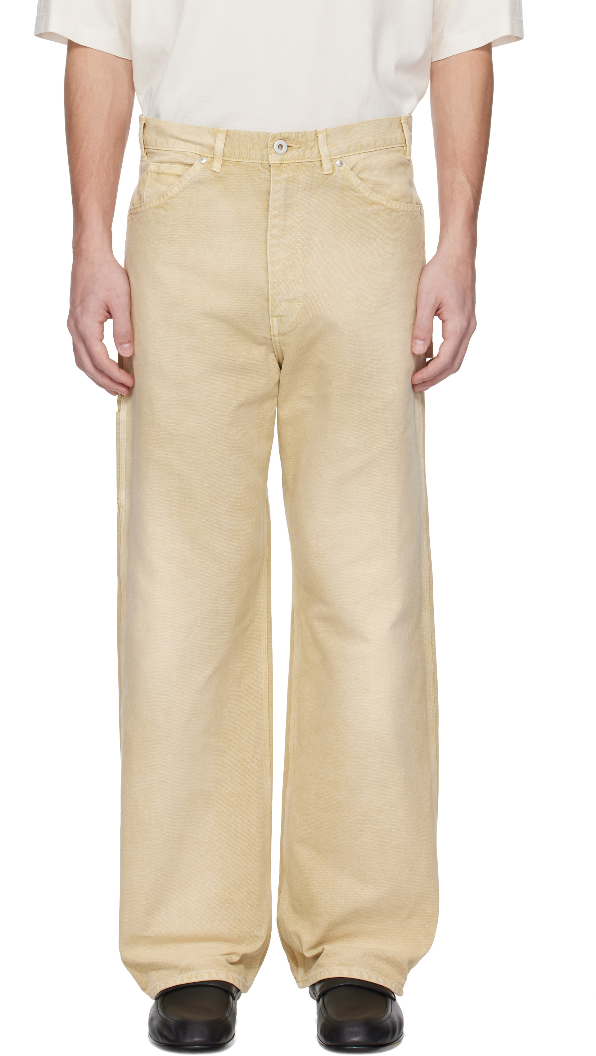 AURALEE: Beige Organic Cotton Duck Trousers | SSENSE AURALEE: Beige Organic Cotton Duck Trousers | SSENSE