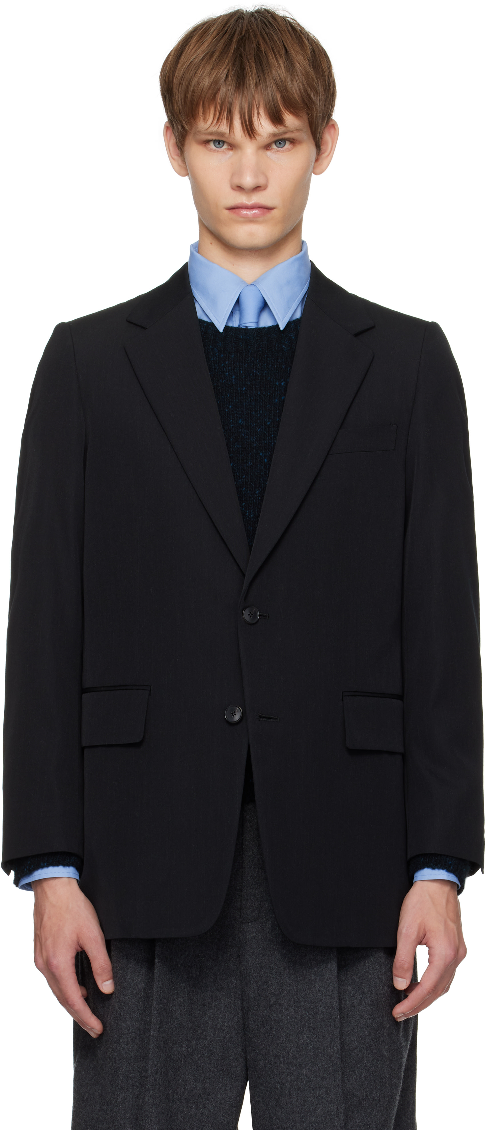 AURALEE: ブラック Light Wool Max Gabardine テーラードジャケット