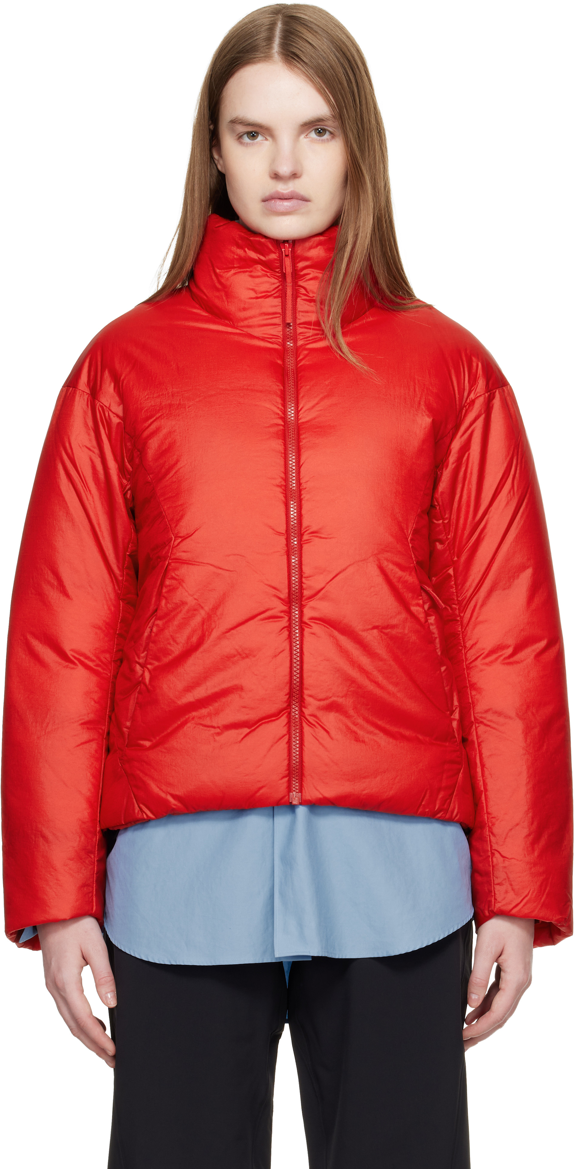 Veilance: Red Conduit Down Jacket | SSENSE China