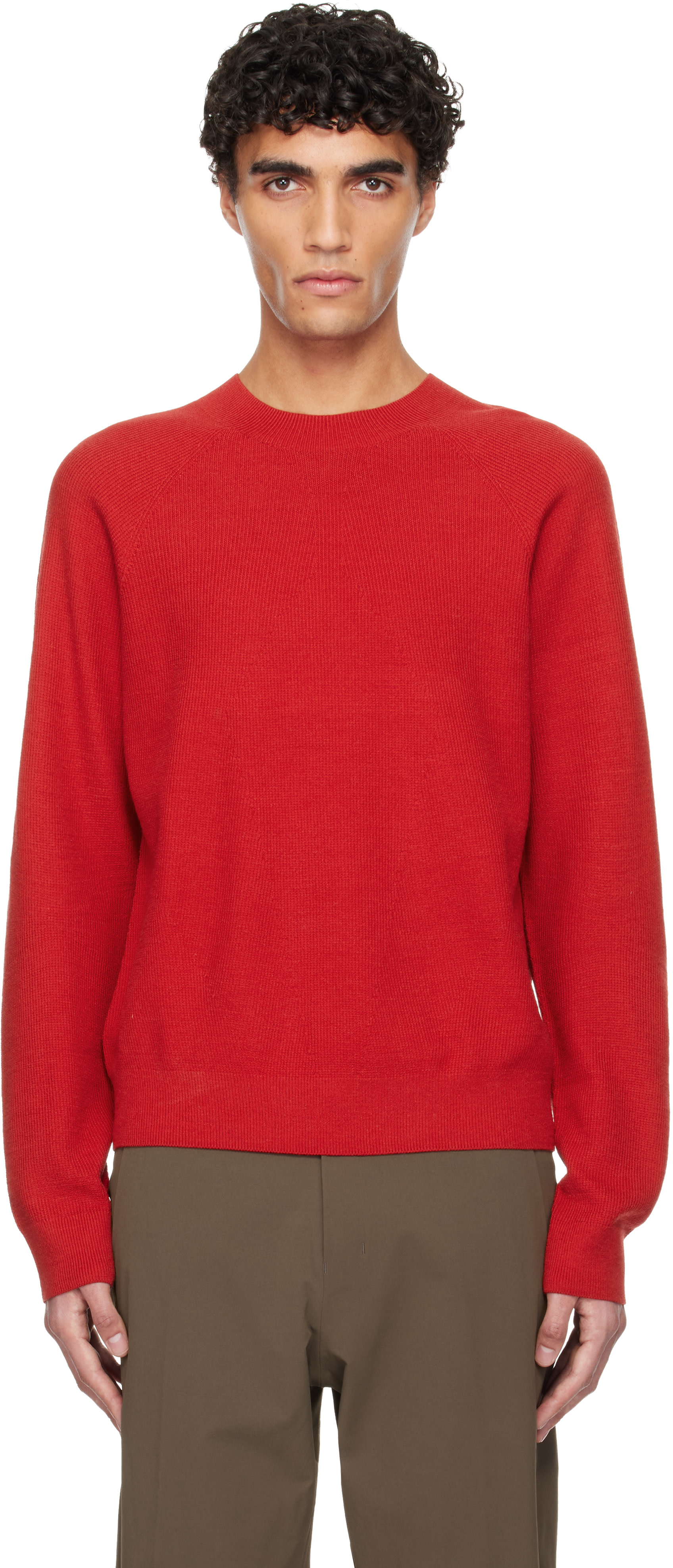 Veilance: Red Conic Wool Midlayer Sweater | SSENSE Austria