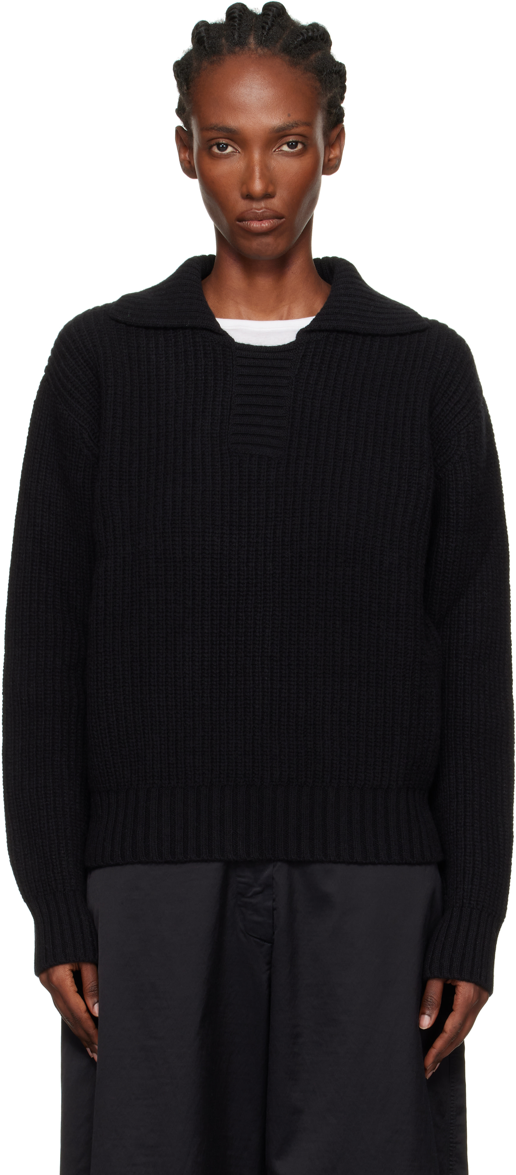 mfpen: Black Collar Sweater | SSENSE Canada