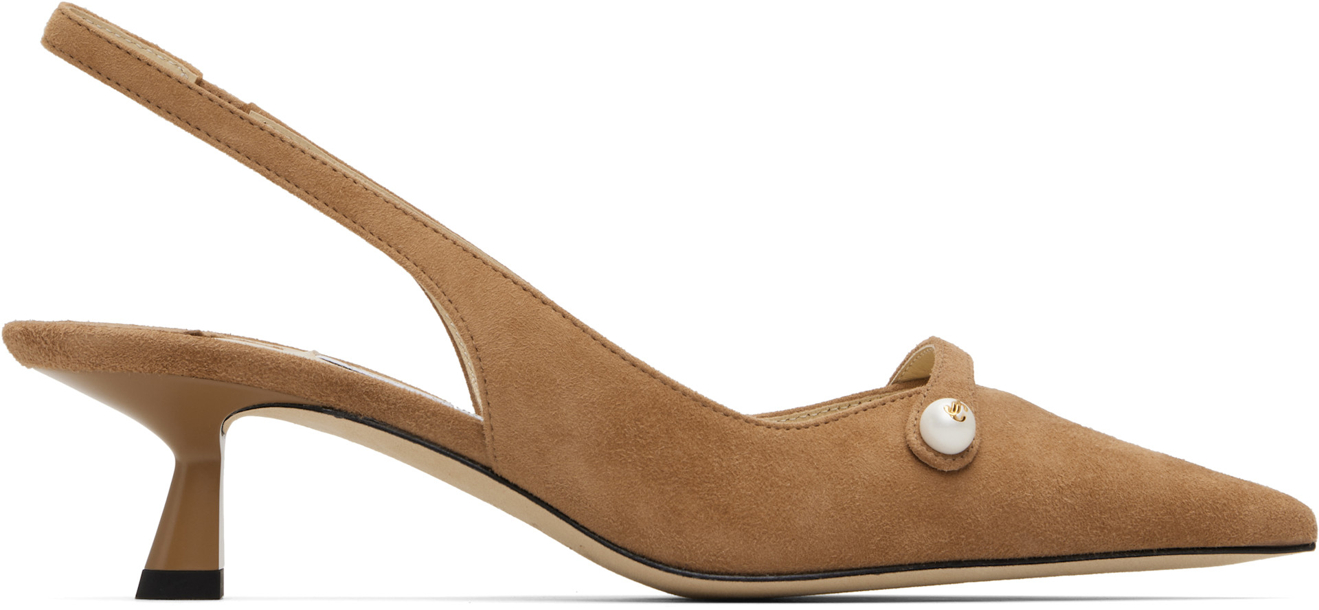Jimmy Choo: Beige Amita 45 Heels | SSENSE