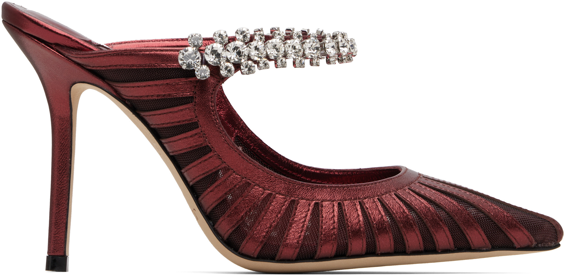 Jimmy Choo: Burgundy Bing 100 Heels | SSENSE