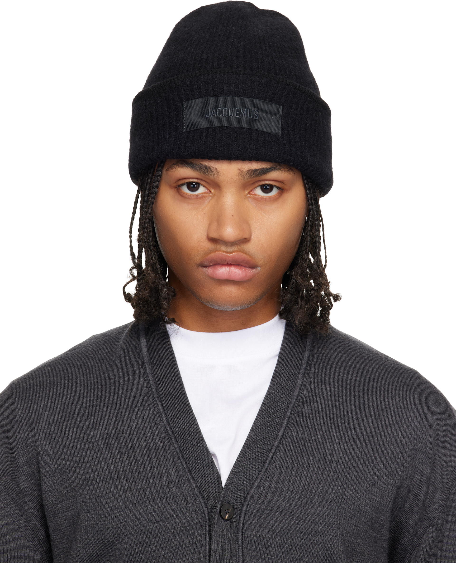 JACQUEMUS: Black La Croisière 'The Gros Grain' Beanie | SSENSE