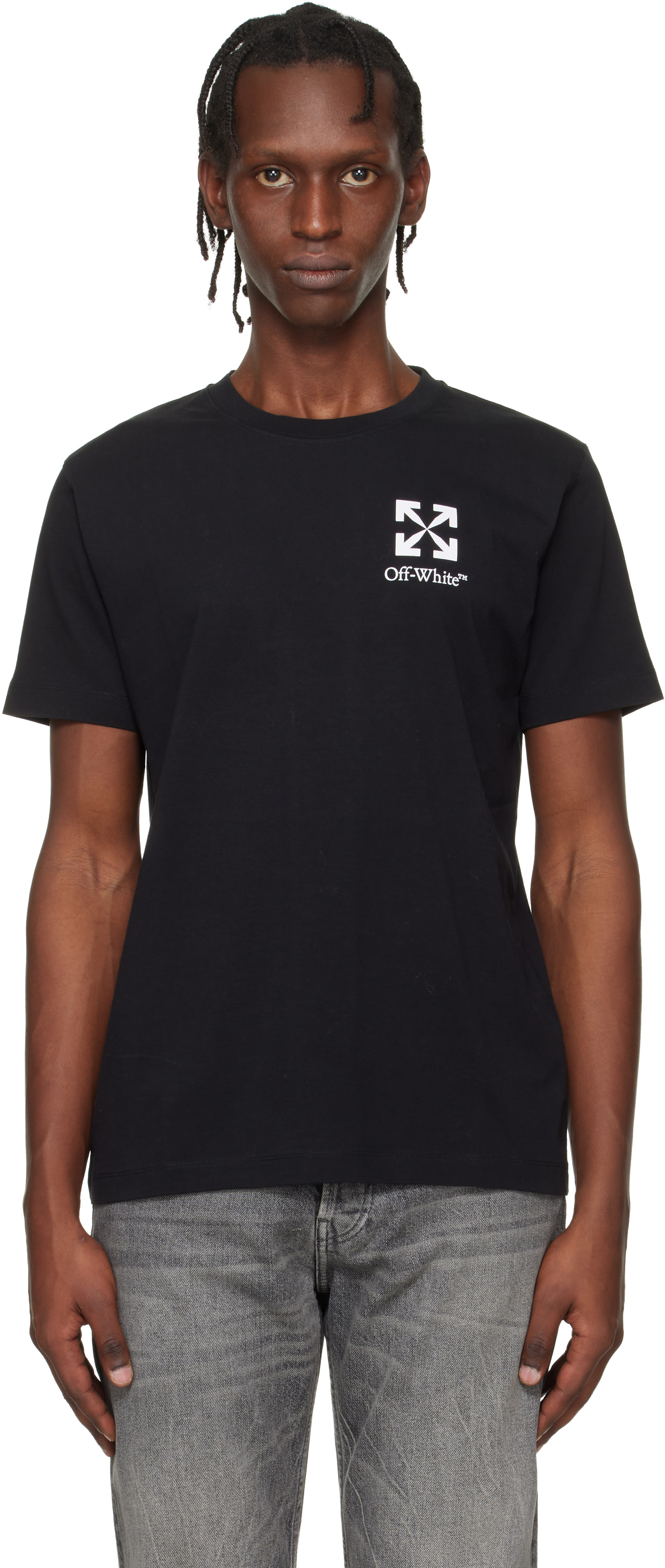 Black Small Arrow Slim Logo T-shirt by Off-White on Sale
