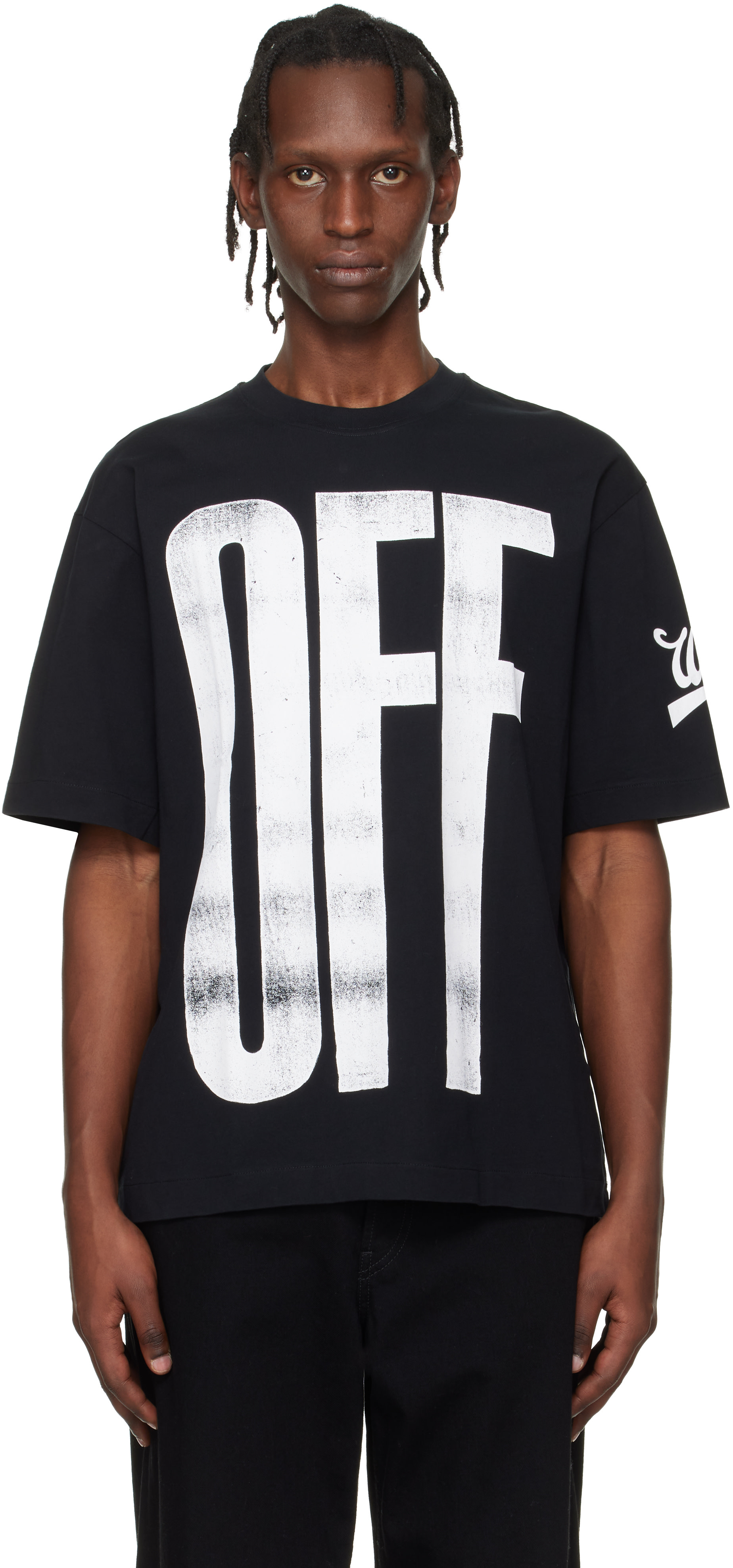 Off-White: Black Big Off Diagonal Skate Logo T-shirt | SSENSE