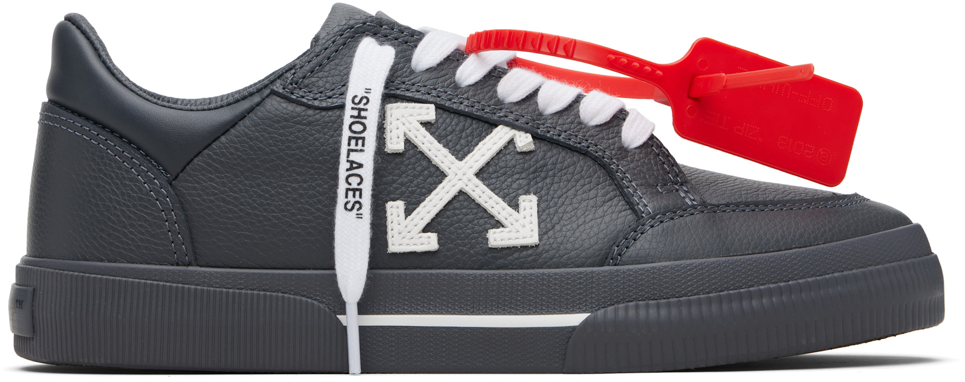 【最終値下げ】OFF-WHITE スニーカー VULCANIZED Off-White: Gray Vulcanized Low Sneakers | SSENSE