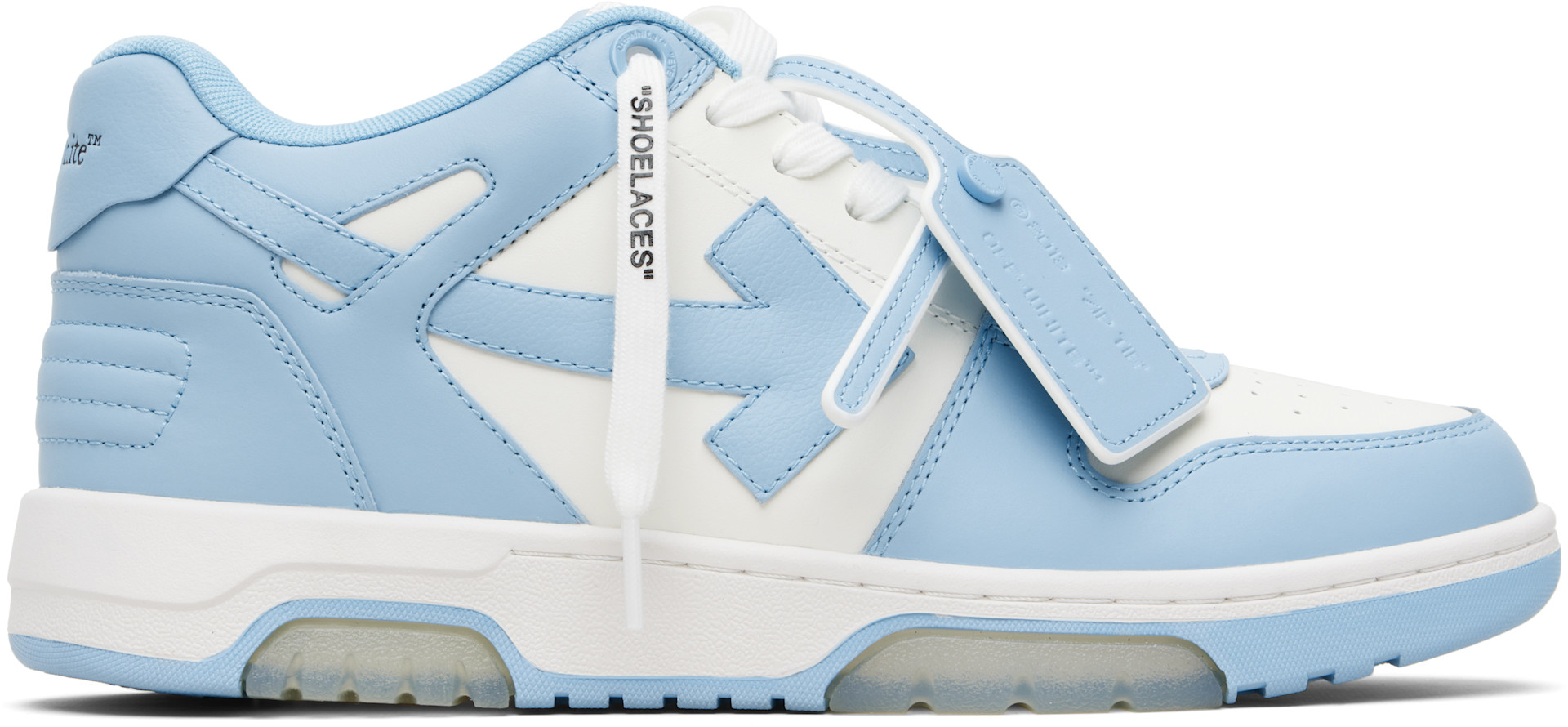 Off-White: ホワイト＆ブルー Out Of Office スニーカー | SSENSE 日本
