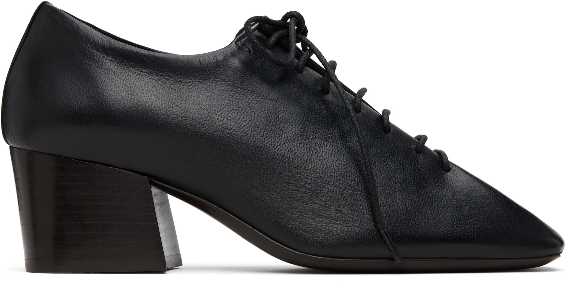 LEMAIRE: Black Souris Classic Derby Heels | SSENSE