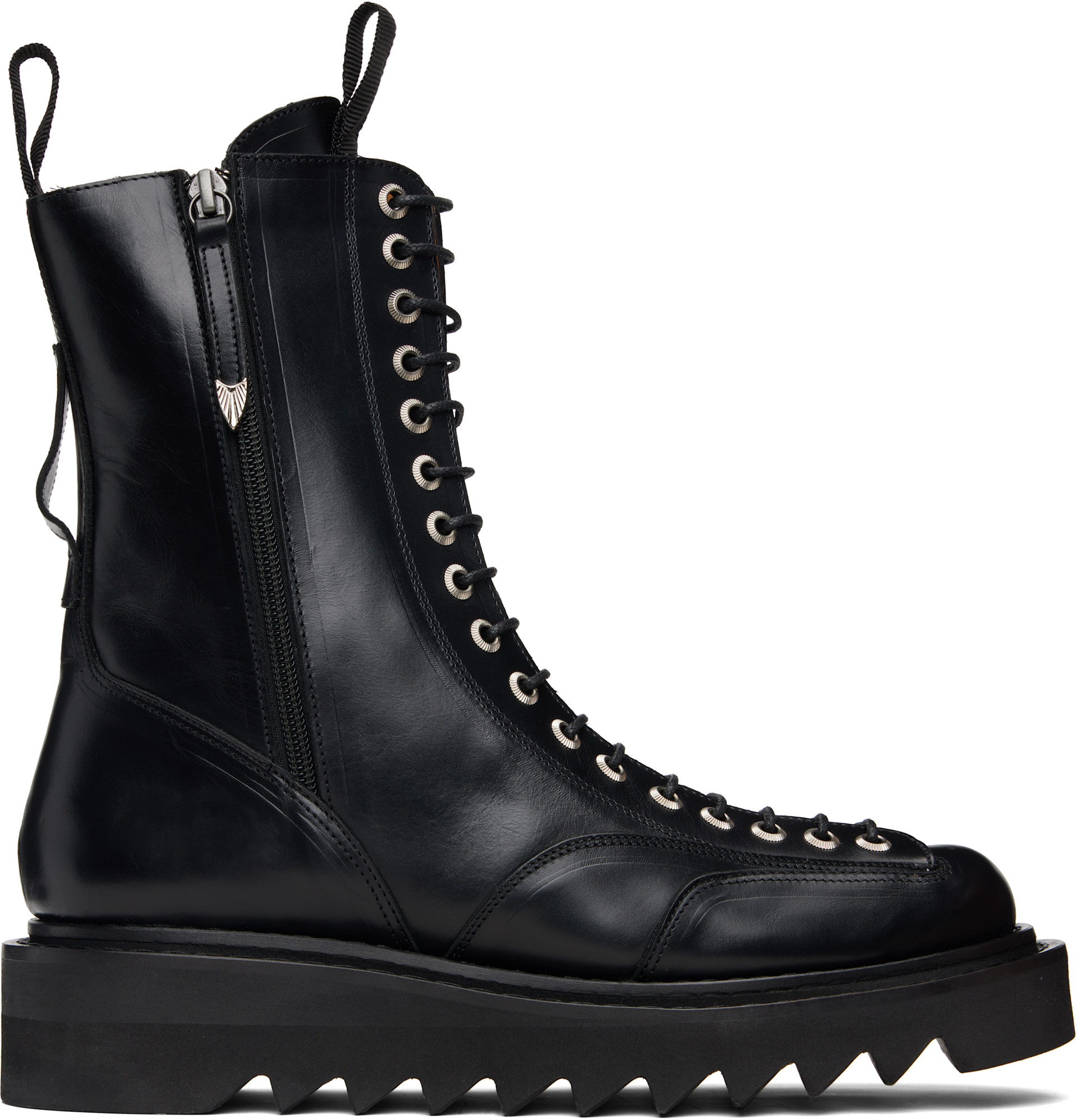 Toga Virilis: Black Leather Boots | SSENSE