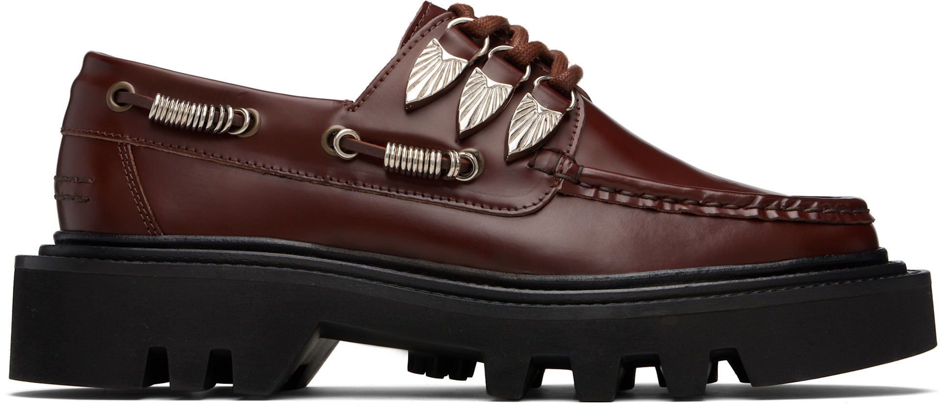 Toga Virilis: Brown Leather AJ1431 Derbys | SSENSE