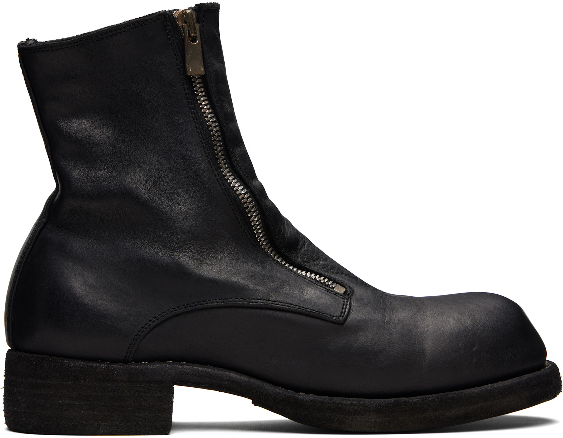 Guidi: ブラック Horse ダブル フロントジップ ブーツ | SSENSE 日本