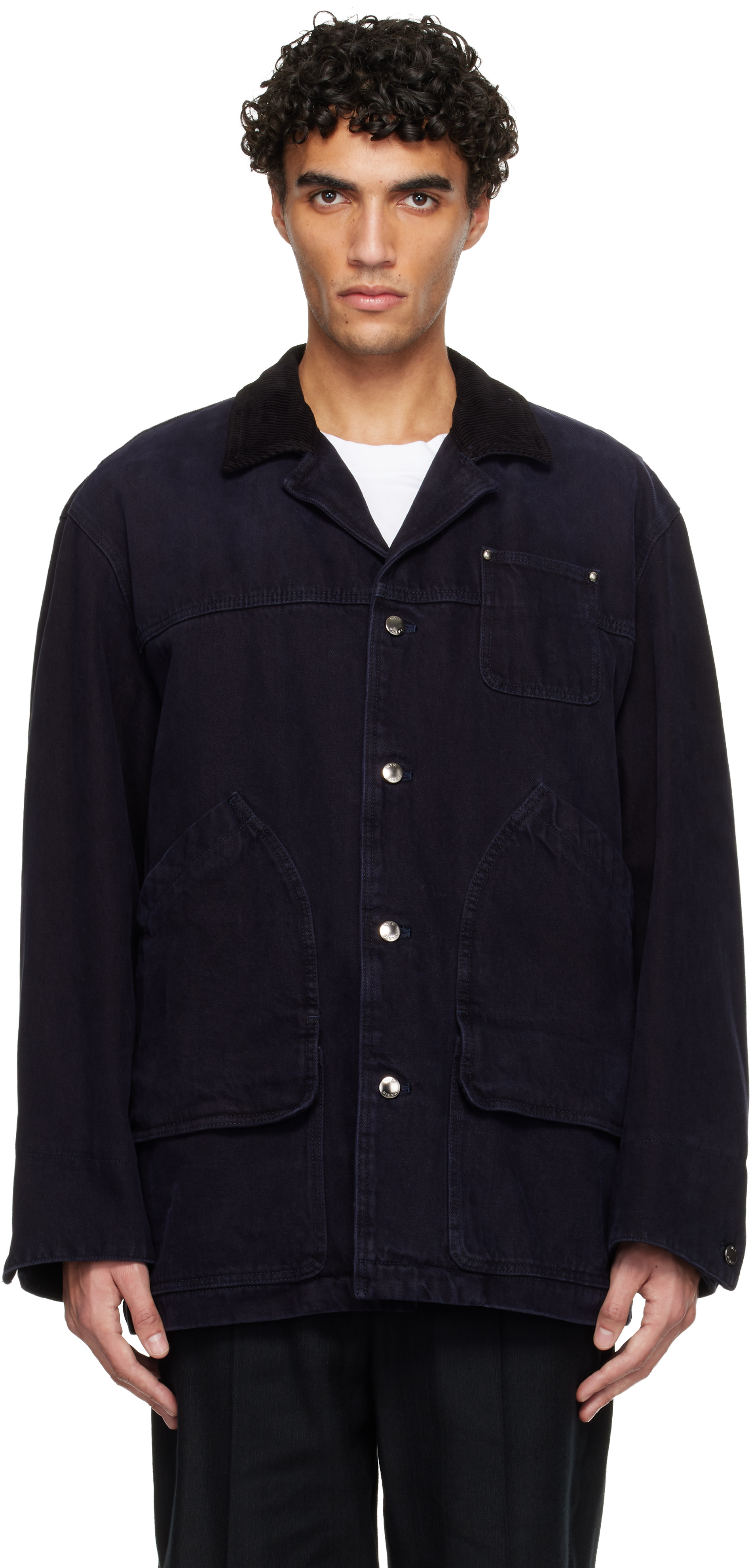 WOOYOUNGMI: Navy Tin Washed Denim Jacket | SSENSE Argentina