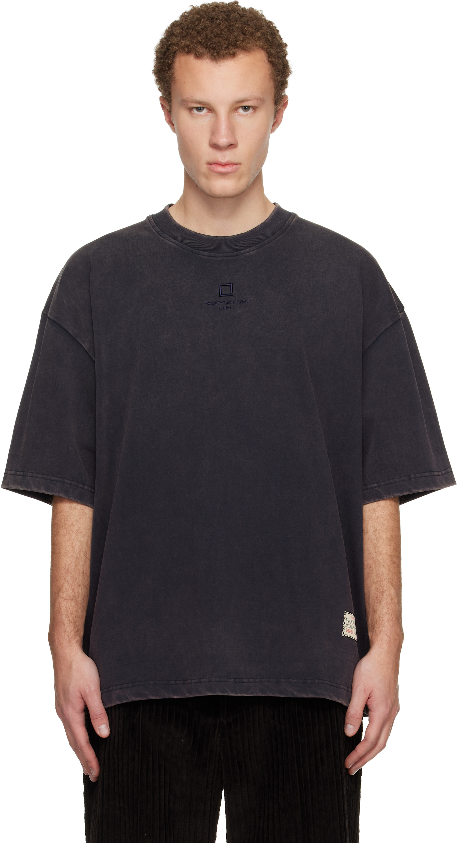 WOOYOUNGMI: Navy Dyed Overfit T-shirt | SSENSE