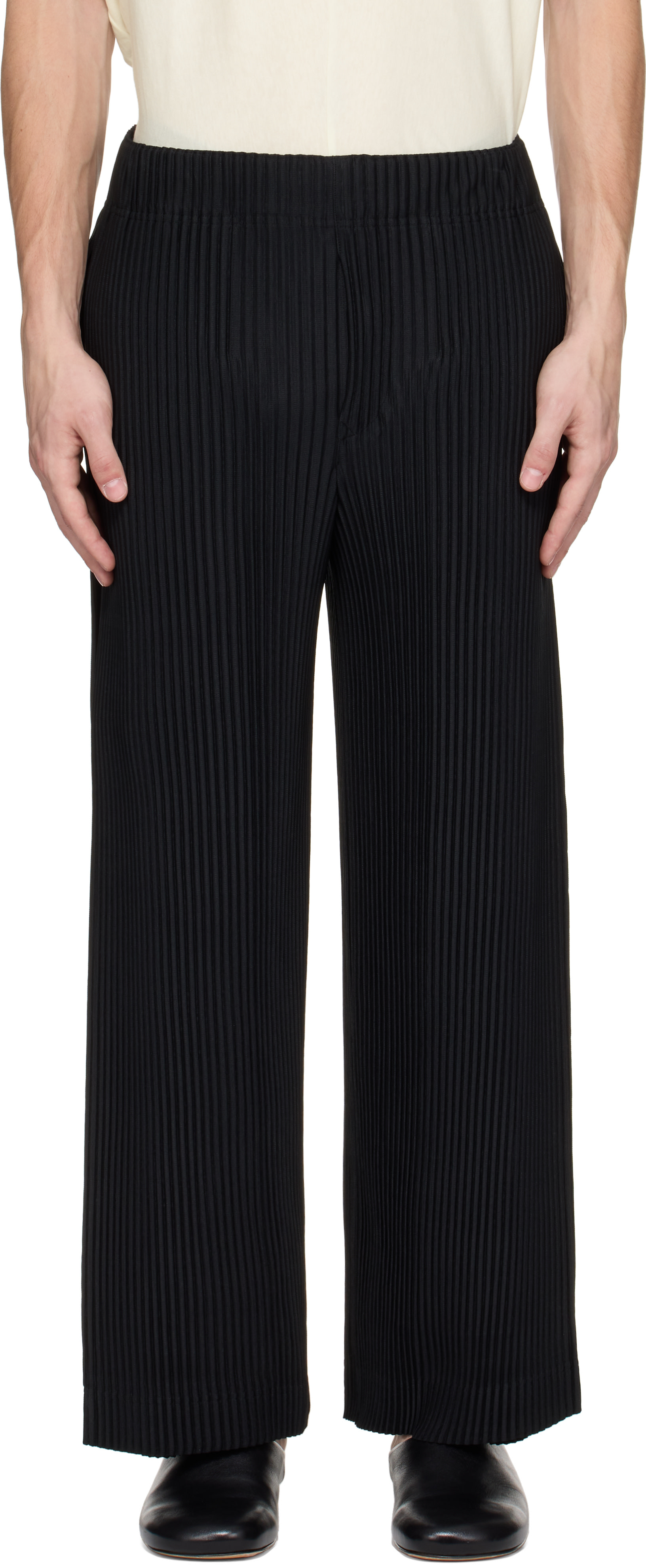 HOMME PLISSÉ ISSEY MIYAKE: Black Monthly Color May Trousers | SSENSE