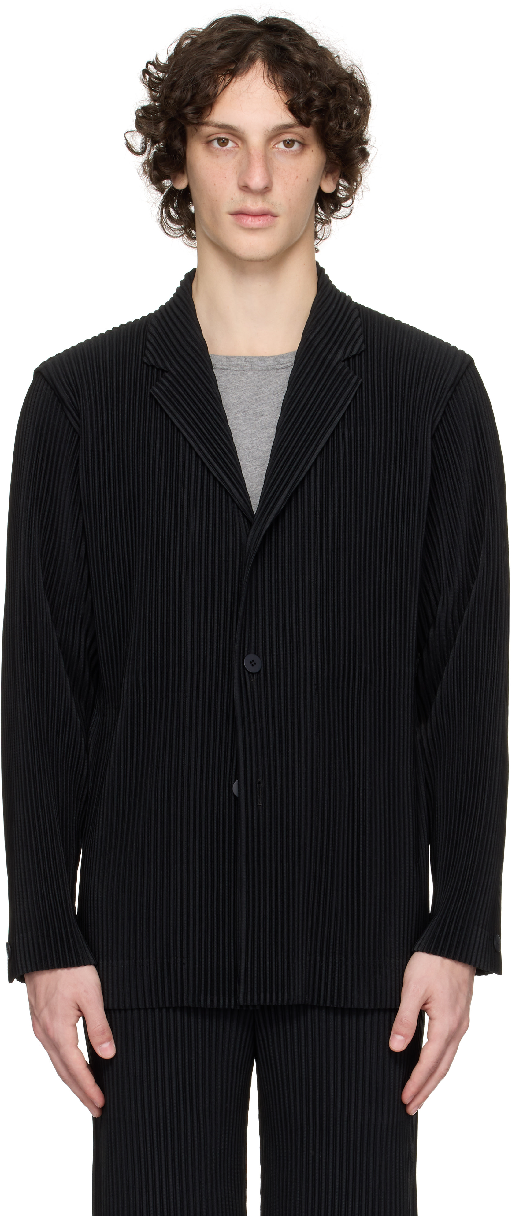 HOMME PLISSÉ ISSEY MIYAKE: Black Tailored Pleats 2 Blazer | SSENSE