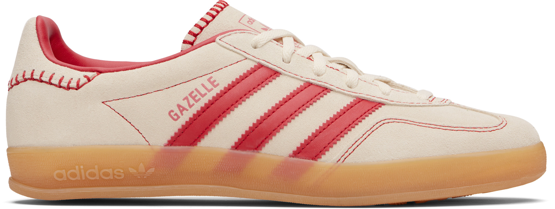 adidas Originals: Beige & Red Gazelle Indoor Sneakers | SSENSE