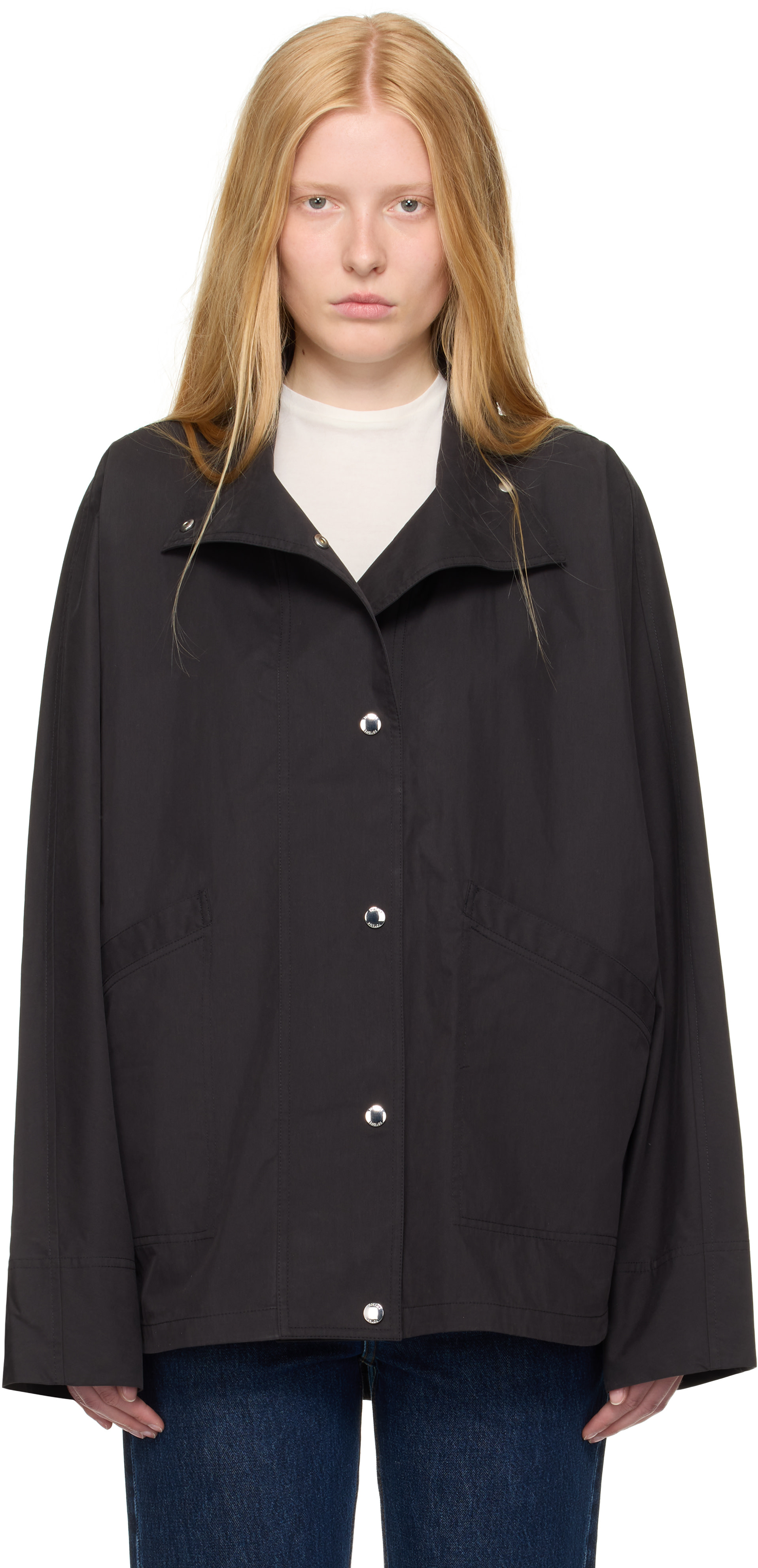 TOTEME: Black Summer Parachute Jacket | SSENSE Canada