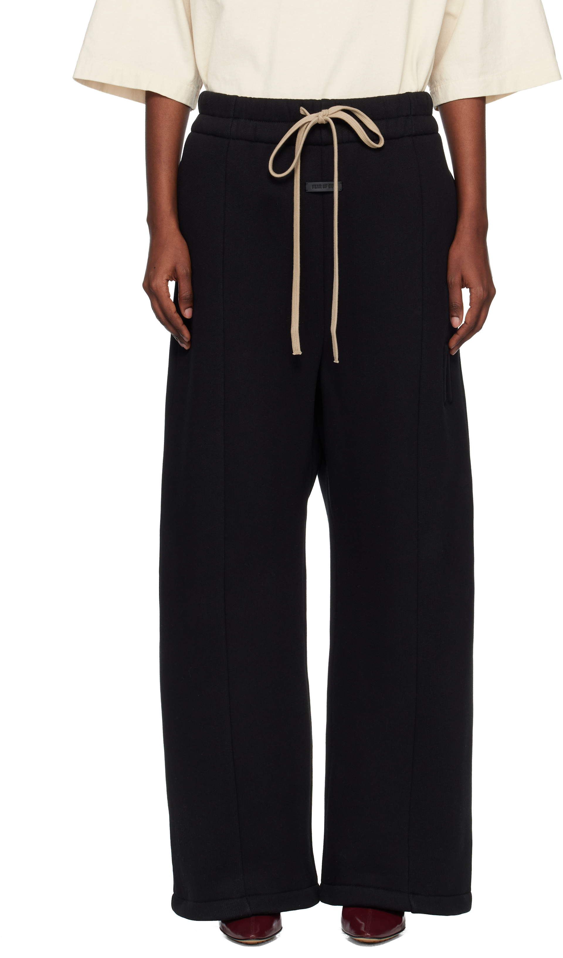 Fear of God: Black Wide Leg Sweatpants | SSENSE