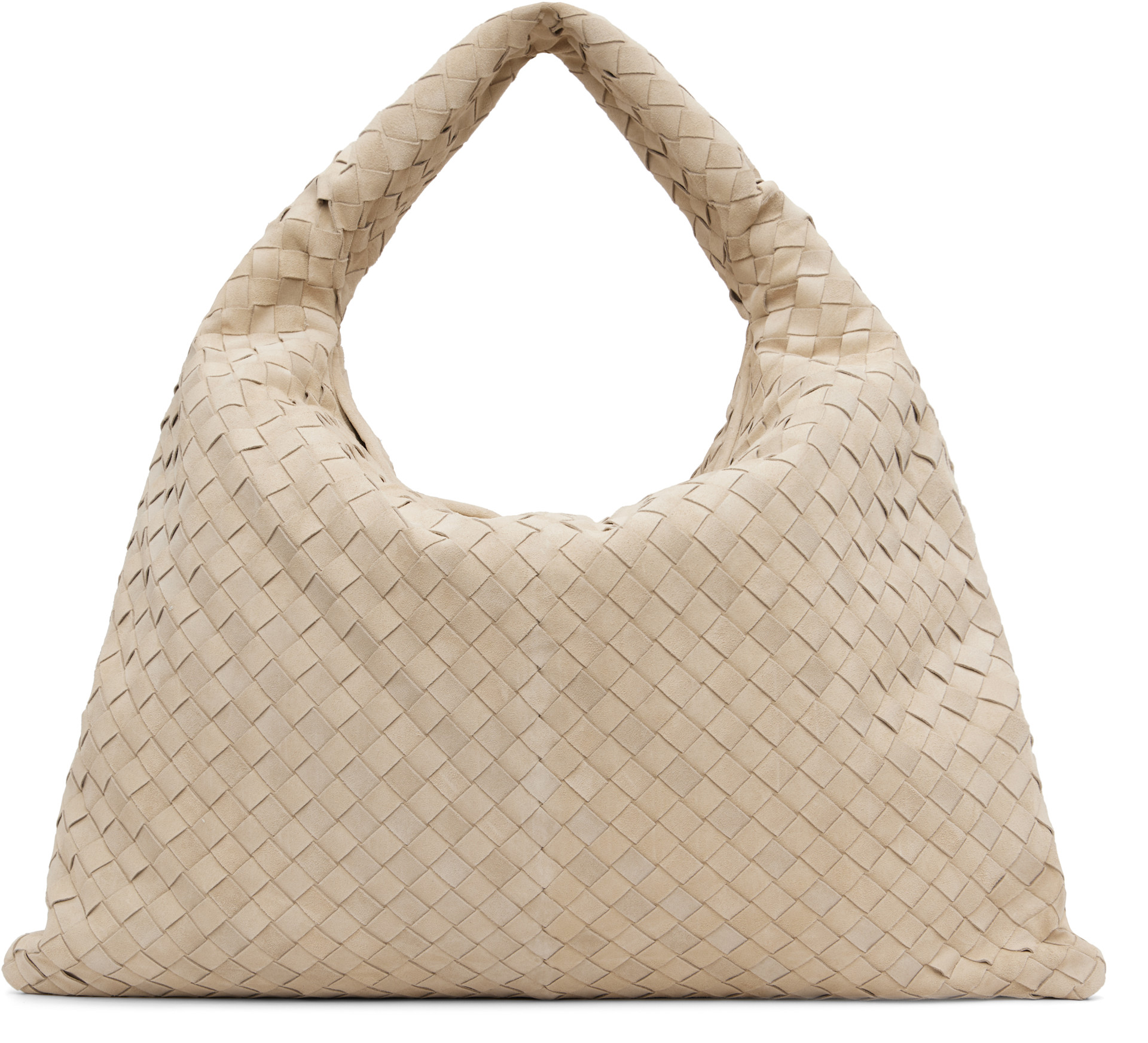 Bottega Veneta: Beige Large Hop Bag | SSENSE