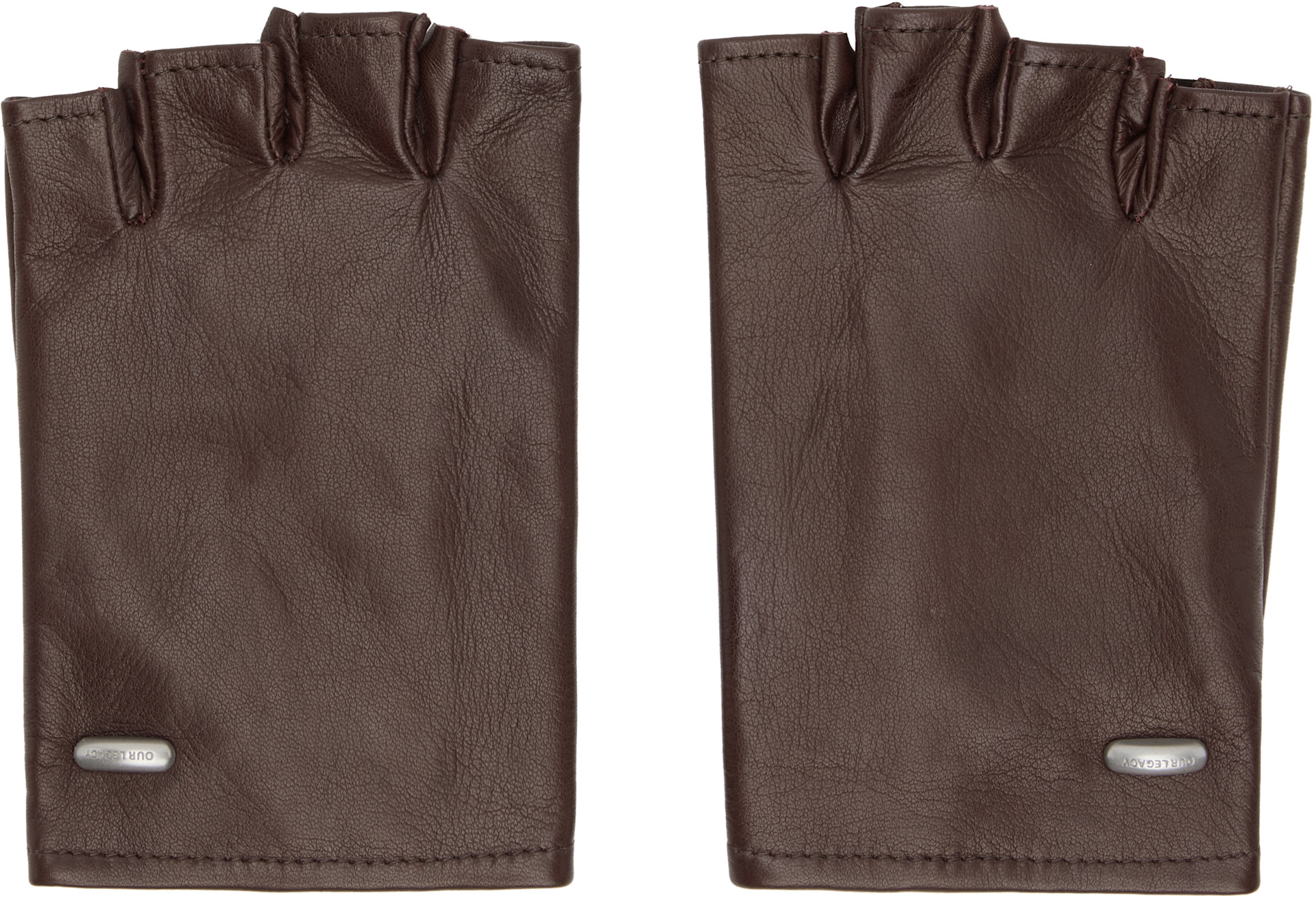 小物 OURLEGACY BIKER GLOVE Currant Red Nappa OUR LEGACY: Burgundy Biker Gloves | SSENSE