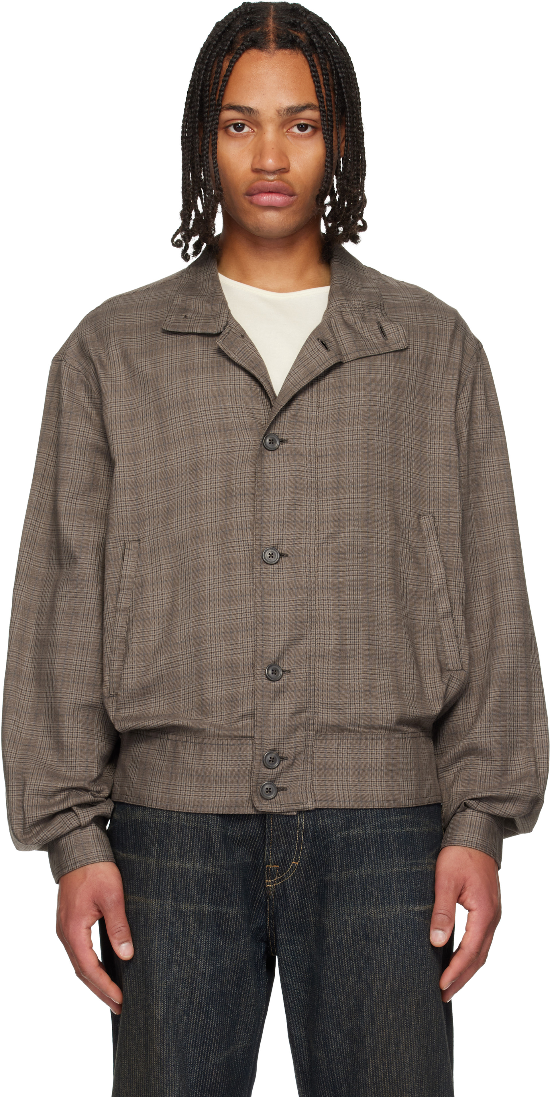 OUR LEGACY 25AW MOCK BOMBER ジャケット 46 OUR LEGACY: Brown Mock Bomber Jacket | SSENSE
